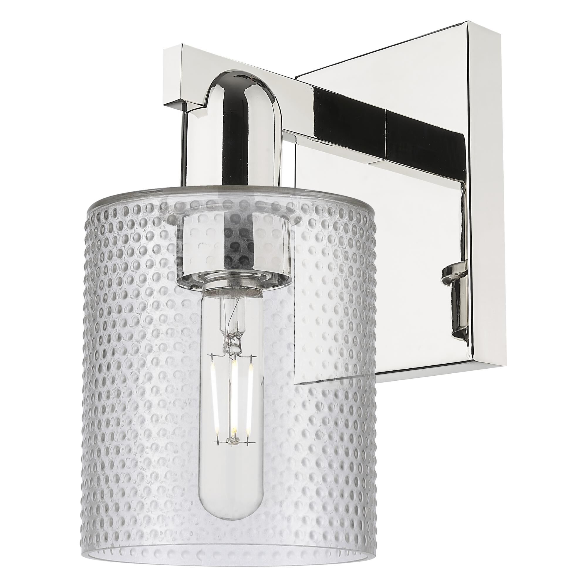 Shown in Polished Nickel finish and Clear glass