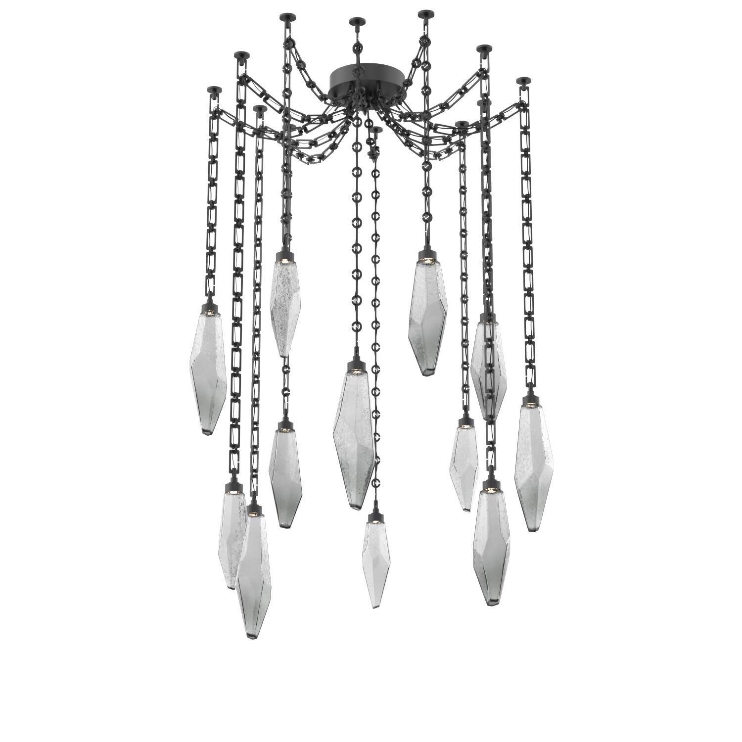 Levi Wilson Rock Crystal 14 Inch Multi Pendant Light by Hammerton Studio