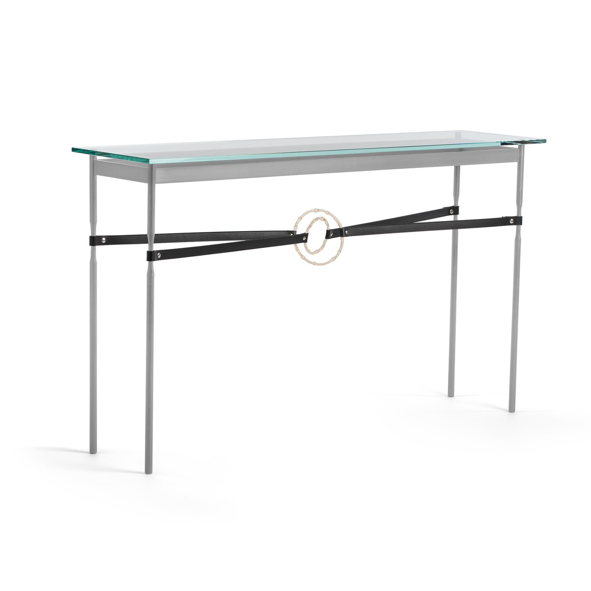 Shown in Vintage Platinum finish and Soft Gold with Leather Black  accent