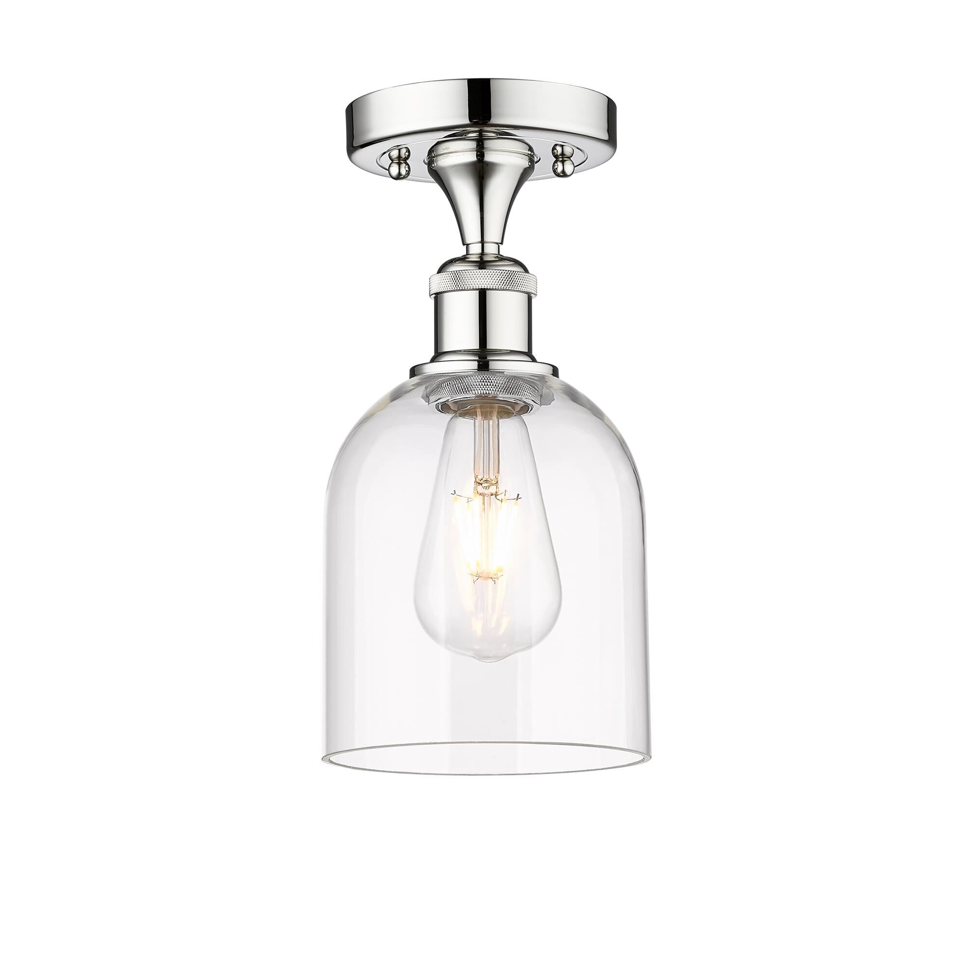 Shown in Polished Chrome finish and Clear glass
