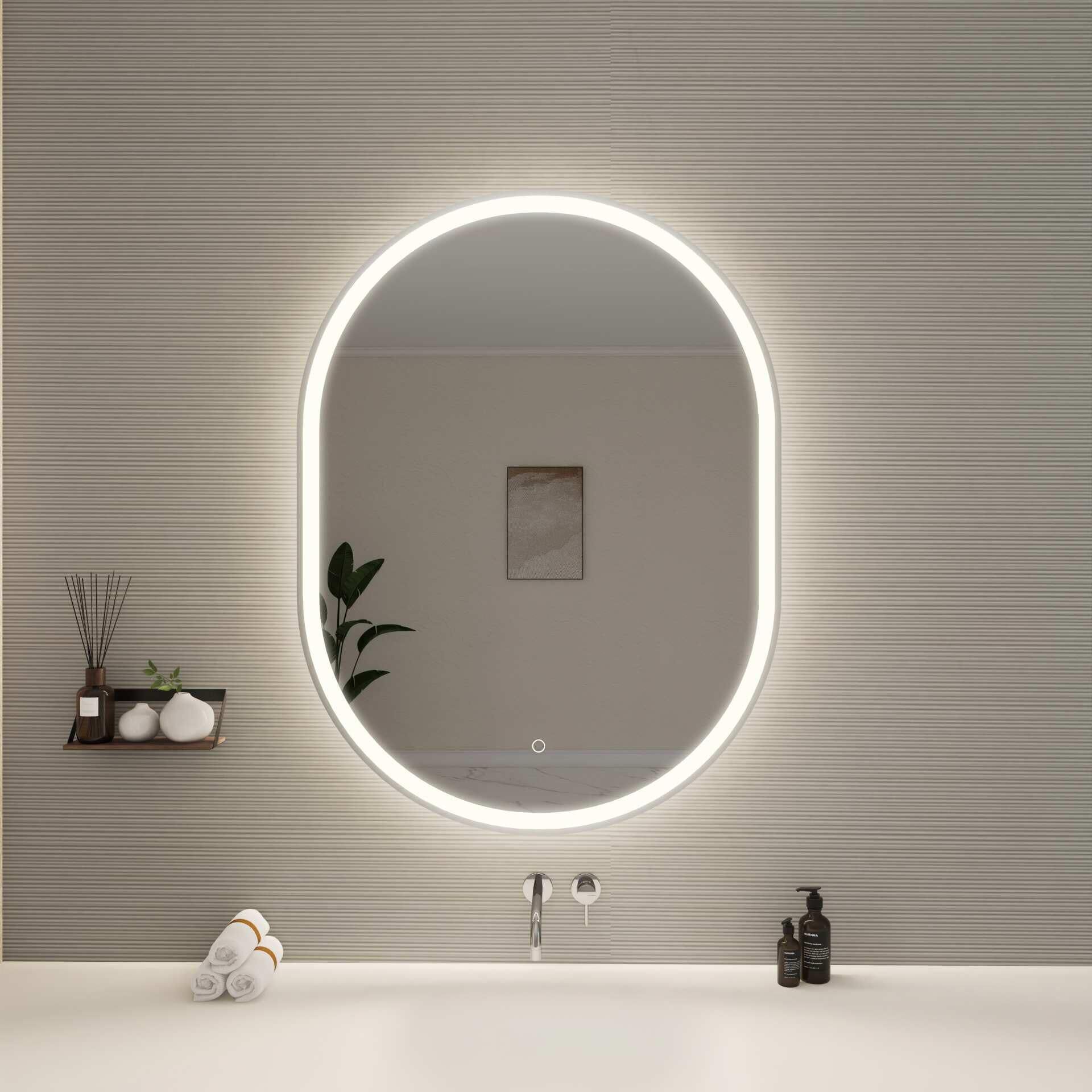 Harmoni 40 Inch Oval LED Lighted Mirror by Elegant Decor
