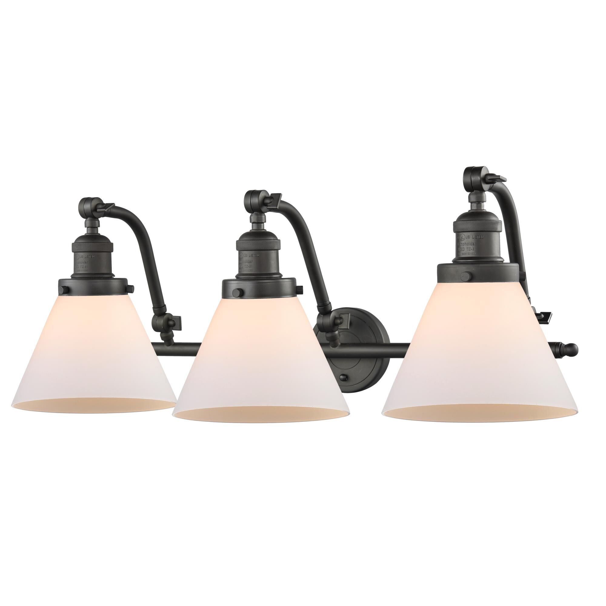 Bruno Marashlian Large Cone 28 Inch 3 Light Bath Vanity Light by Innovations Lighting