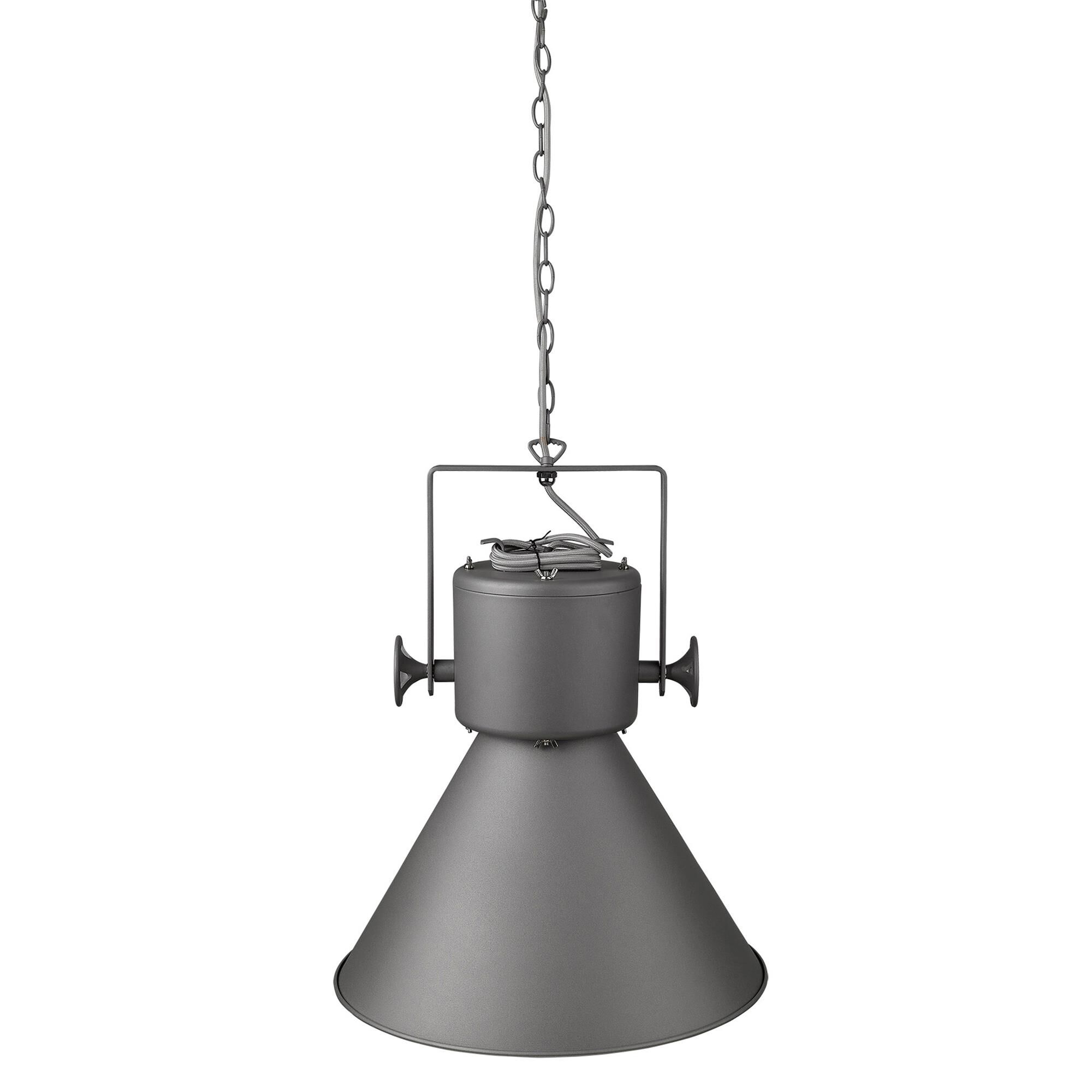 Shown in Gray finish and Gray glass and Gray Metal Cone Shaped  W/ White Interior shade