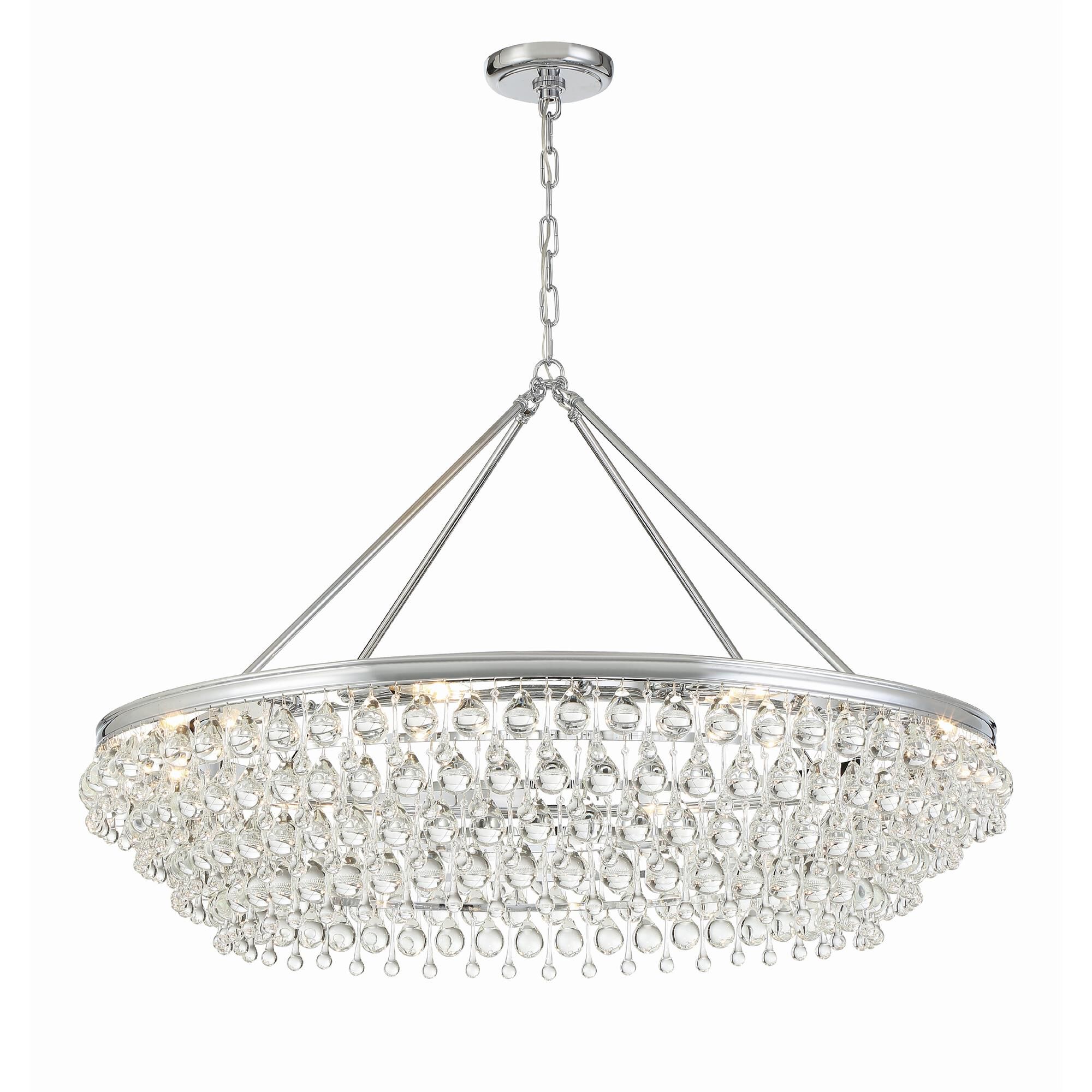 Shown in Polished Chrome finish and Clear Glass Drops crystal
