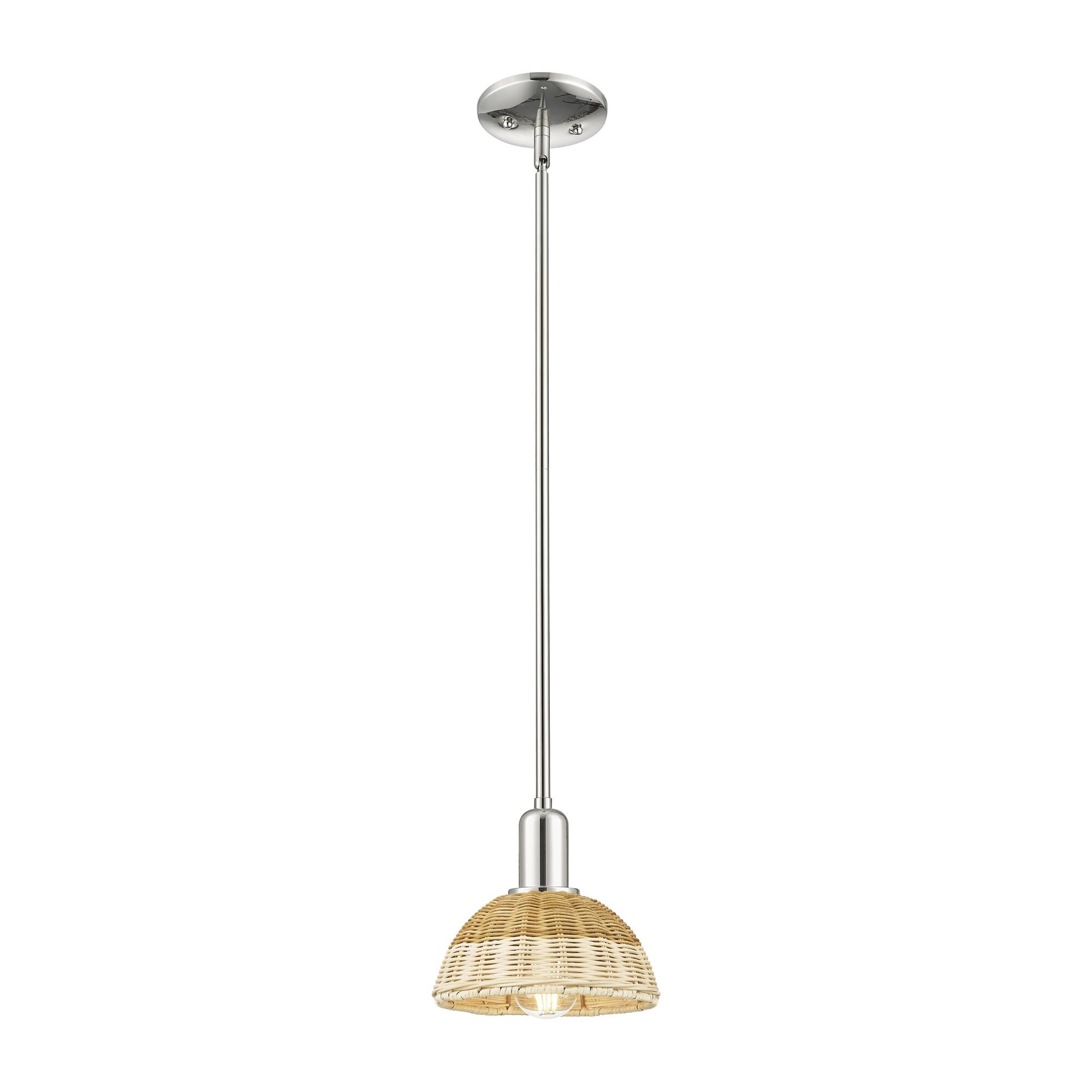 Shown in Polished Nickel finish and Natural shade