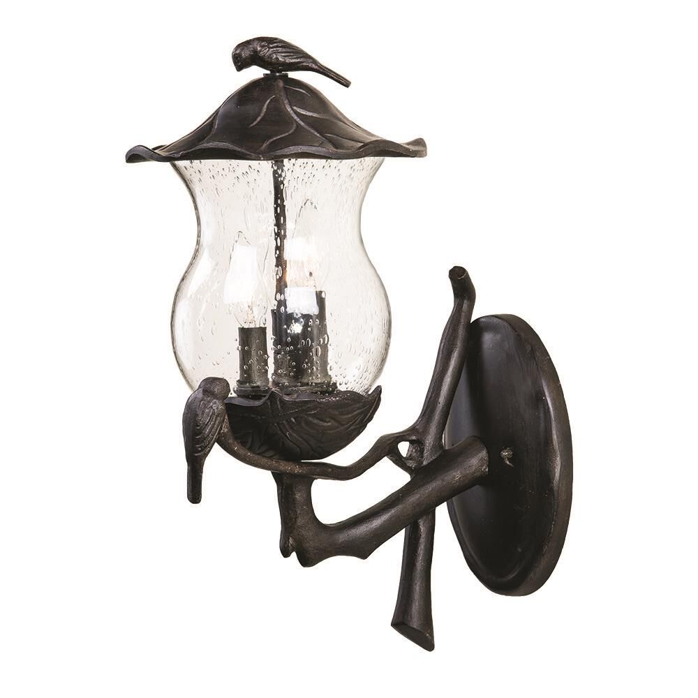 Shown in Black Coral finish and Clear glass and Clear Glass Globe shade