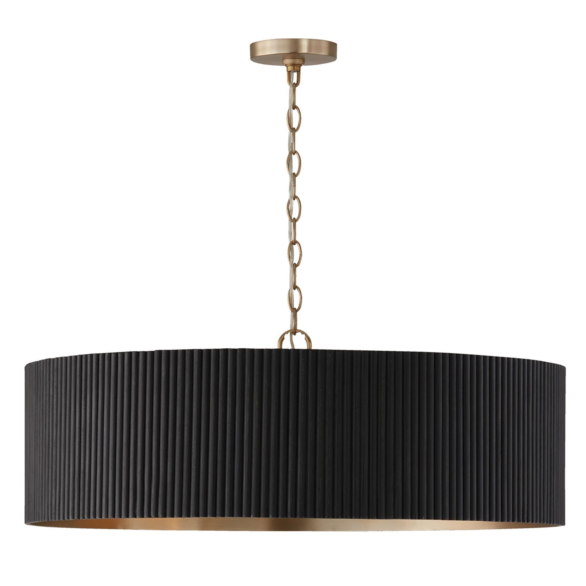 Shown in Black Stain And Matte Brass finish