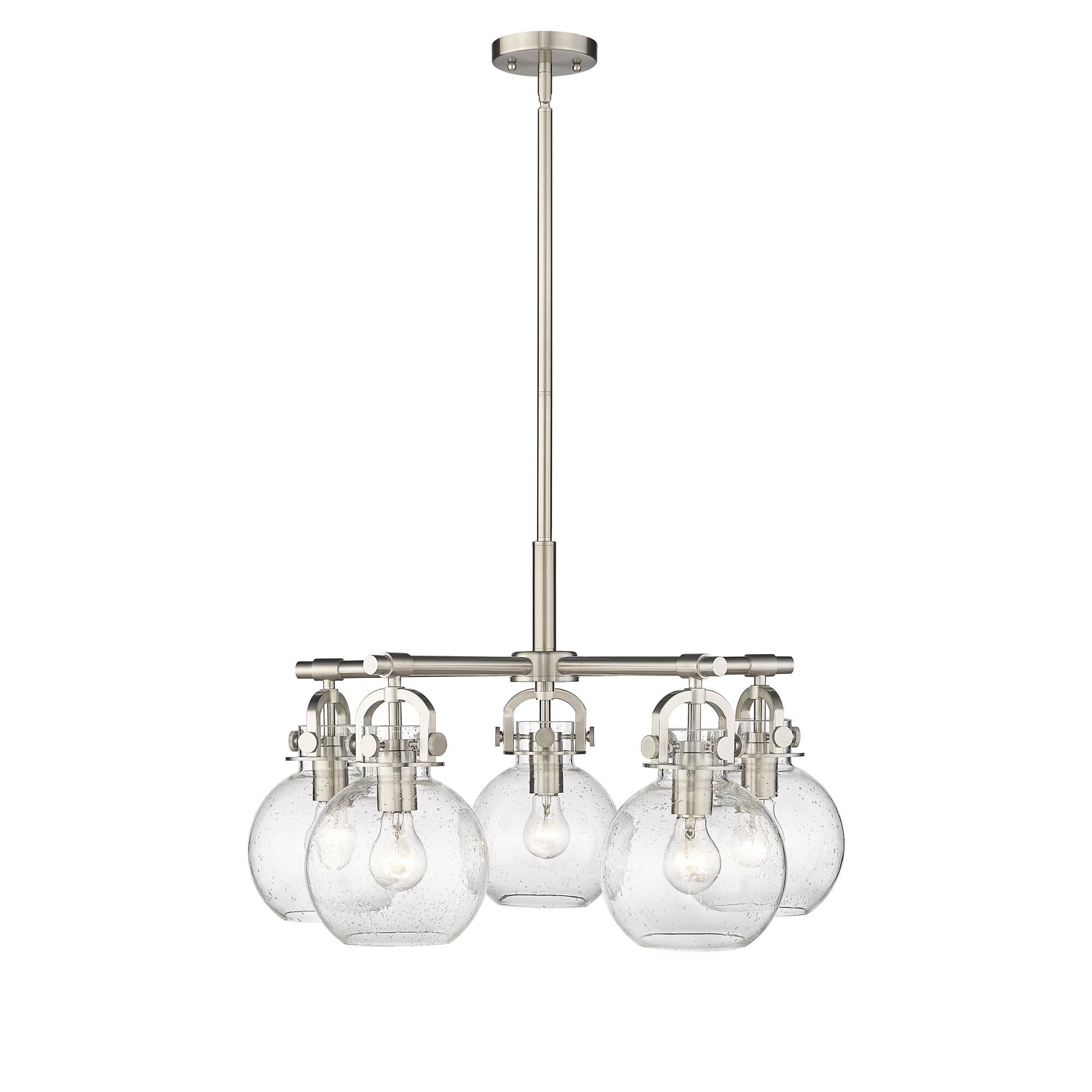 Shown in Satin Nickel finish and Seedy glass