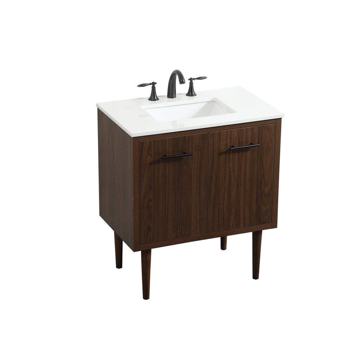 Shown in Walnut finish and No Backsplash accent