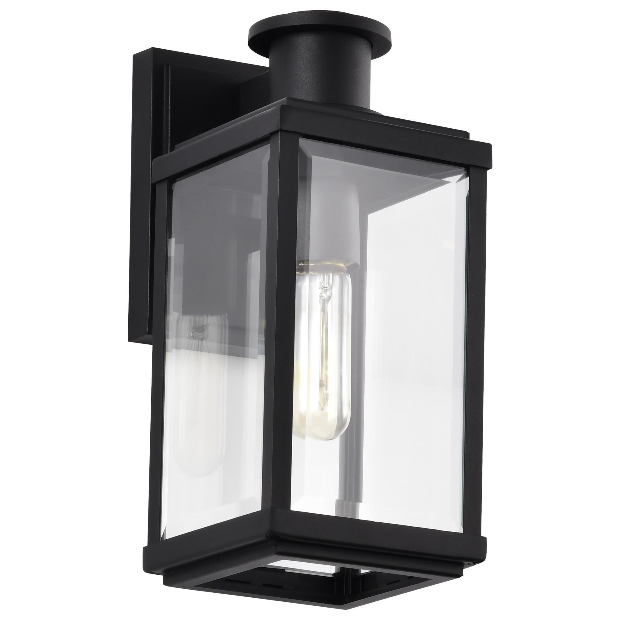 Shown in Sand Black finish and Clear Beveled glass