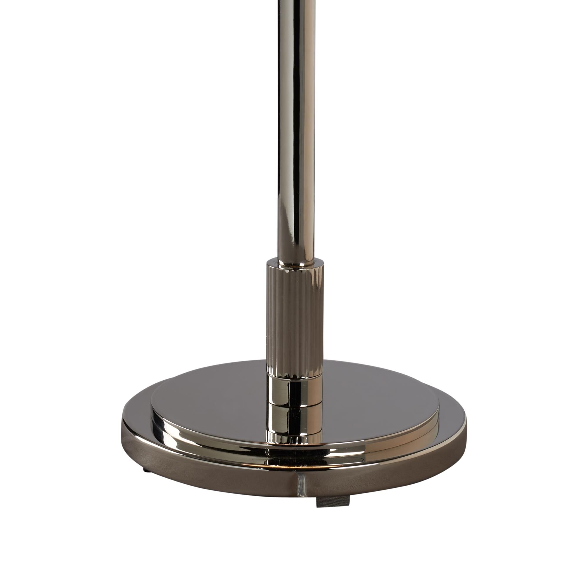 Shown in Silver finish and Linen shade