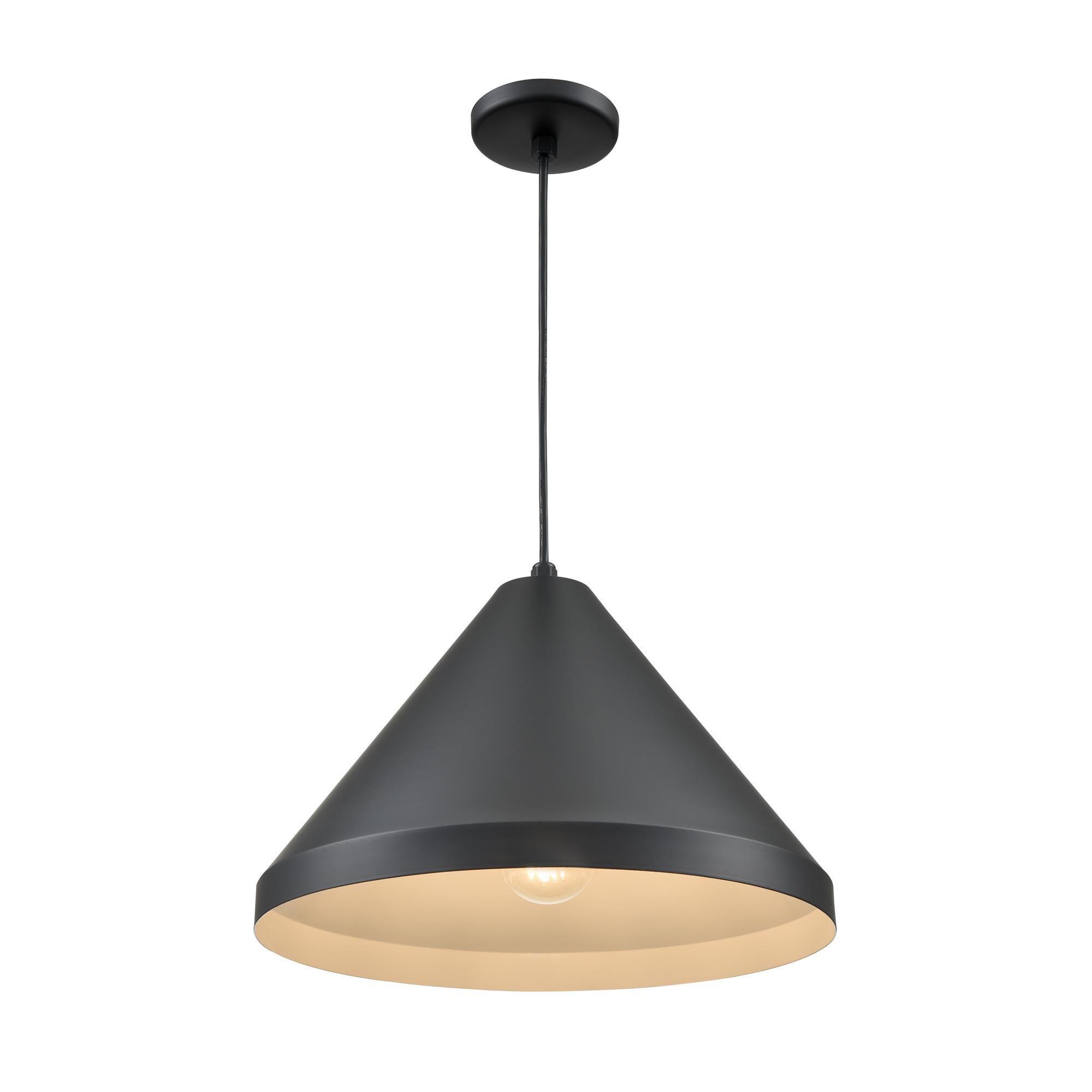 Shown in Satin Black finish and Black shade