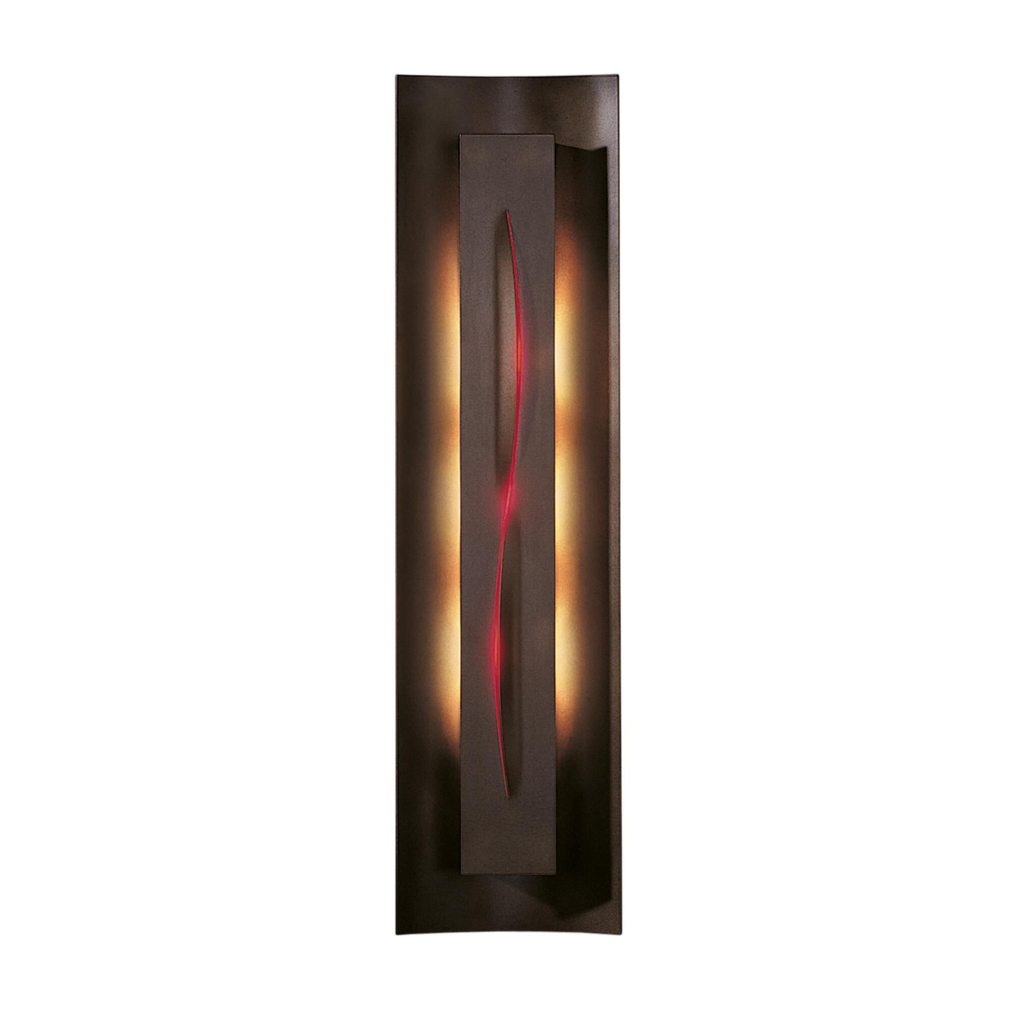 Shown in Bronze finish and Red  glass