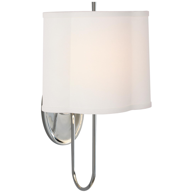 Visual Comfort Signature Collection Barbara Barry Simple Scallop 16 Inch Wall Sconce