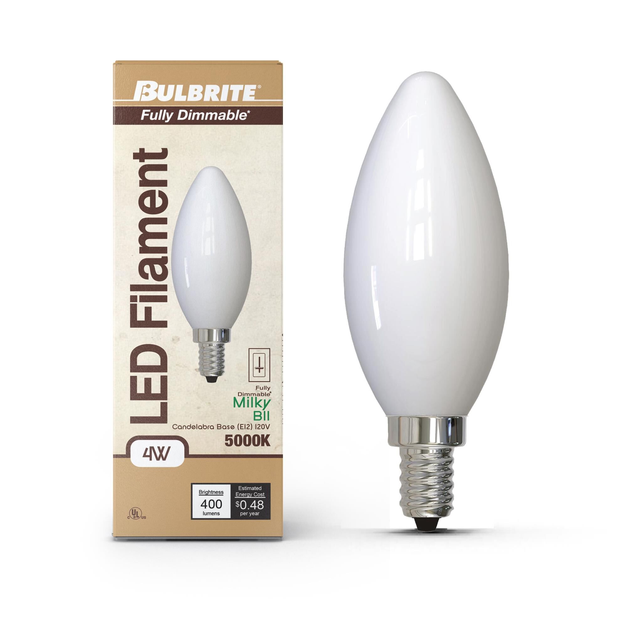 Milky B11 Base E12 5000K LED Light Bulb by Bulbrite