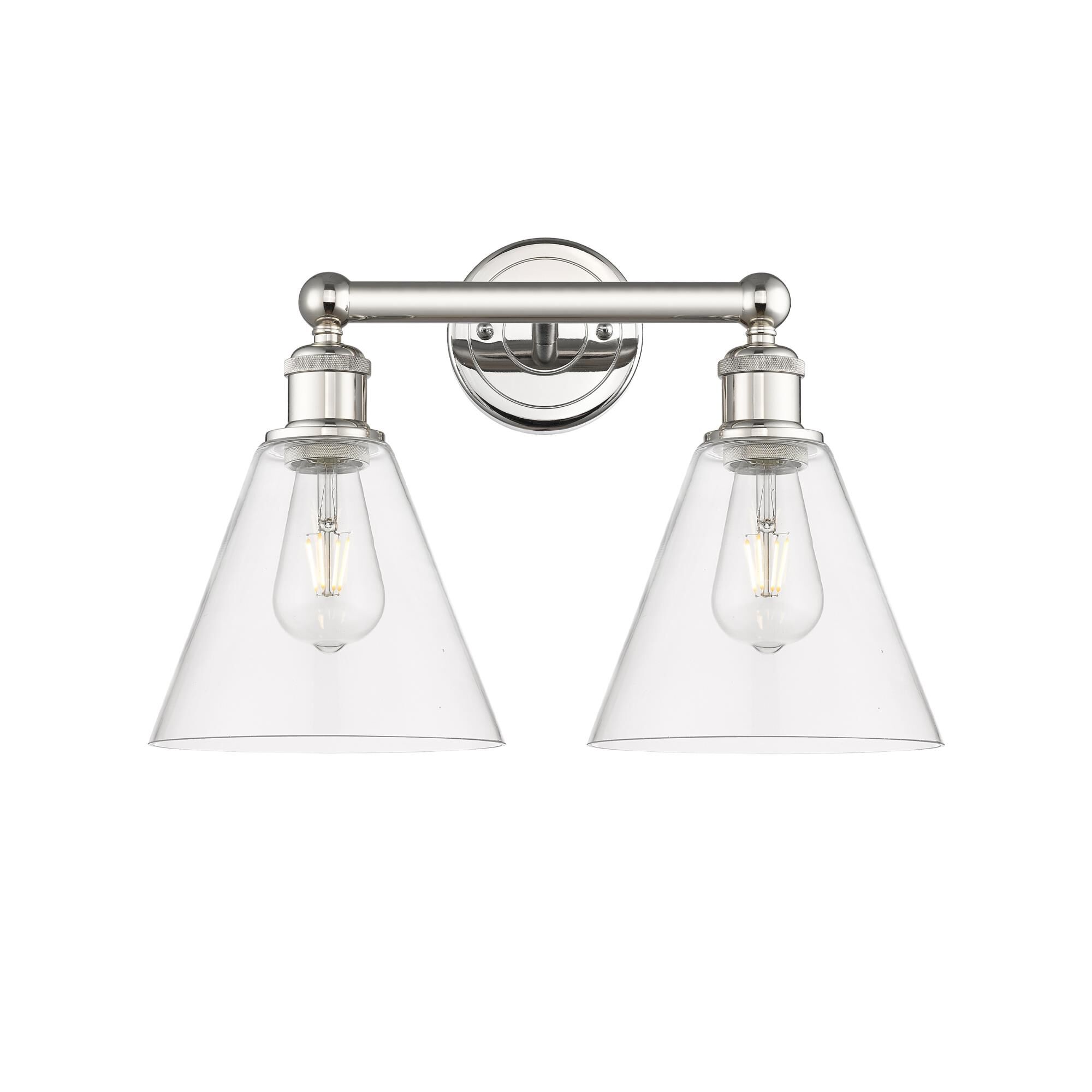 Shown in Polished Nickel finish and Clear glass