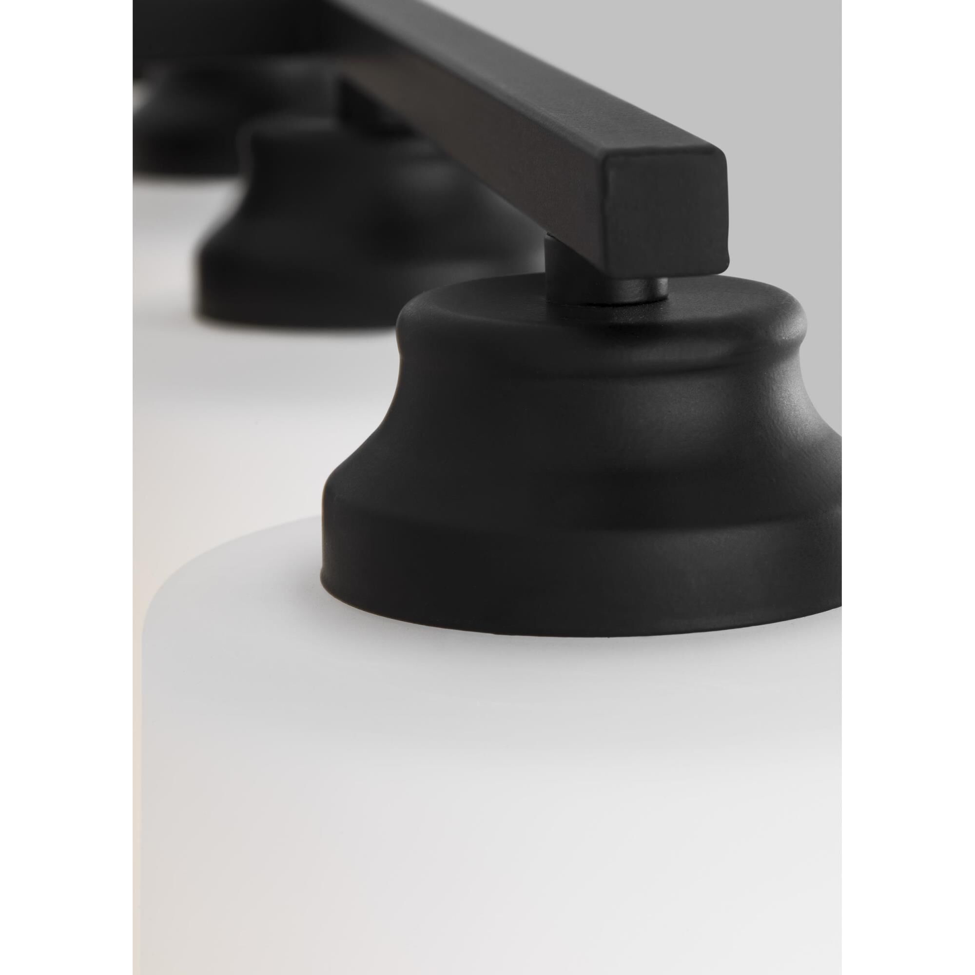 Shown in Midnight Black finish and Etched / White Inside Glass s shade