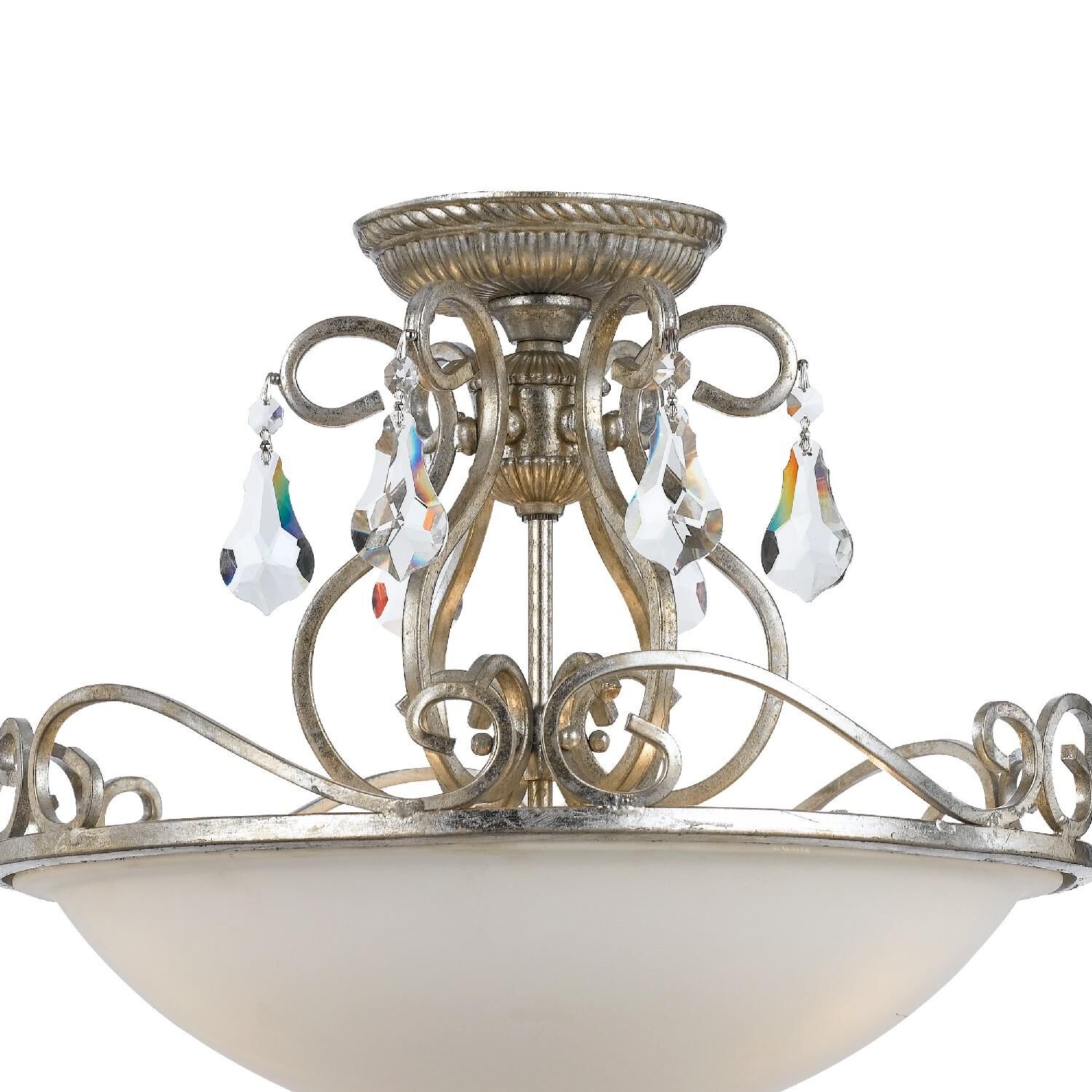 Ashton 16 Inch 3 Light Semi Flush Mount by Crystorama