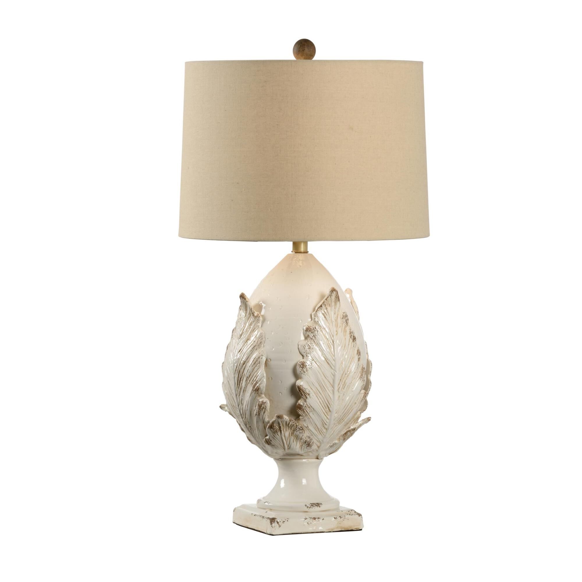 Shown in Aged Cream Glaze finish and Oatmeal Linen shade