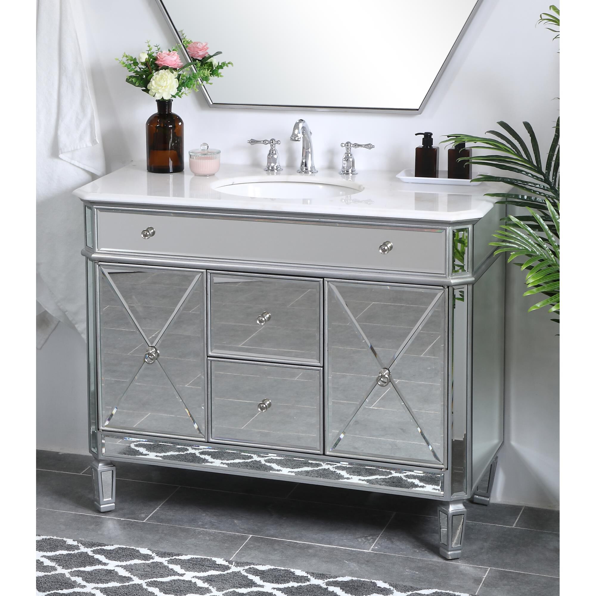 Shown in Antique Silver finish