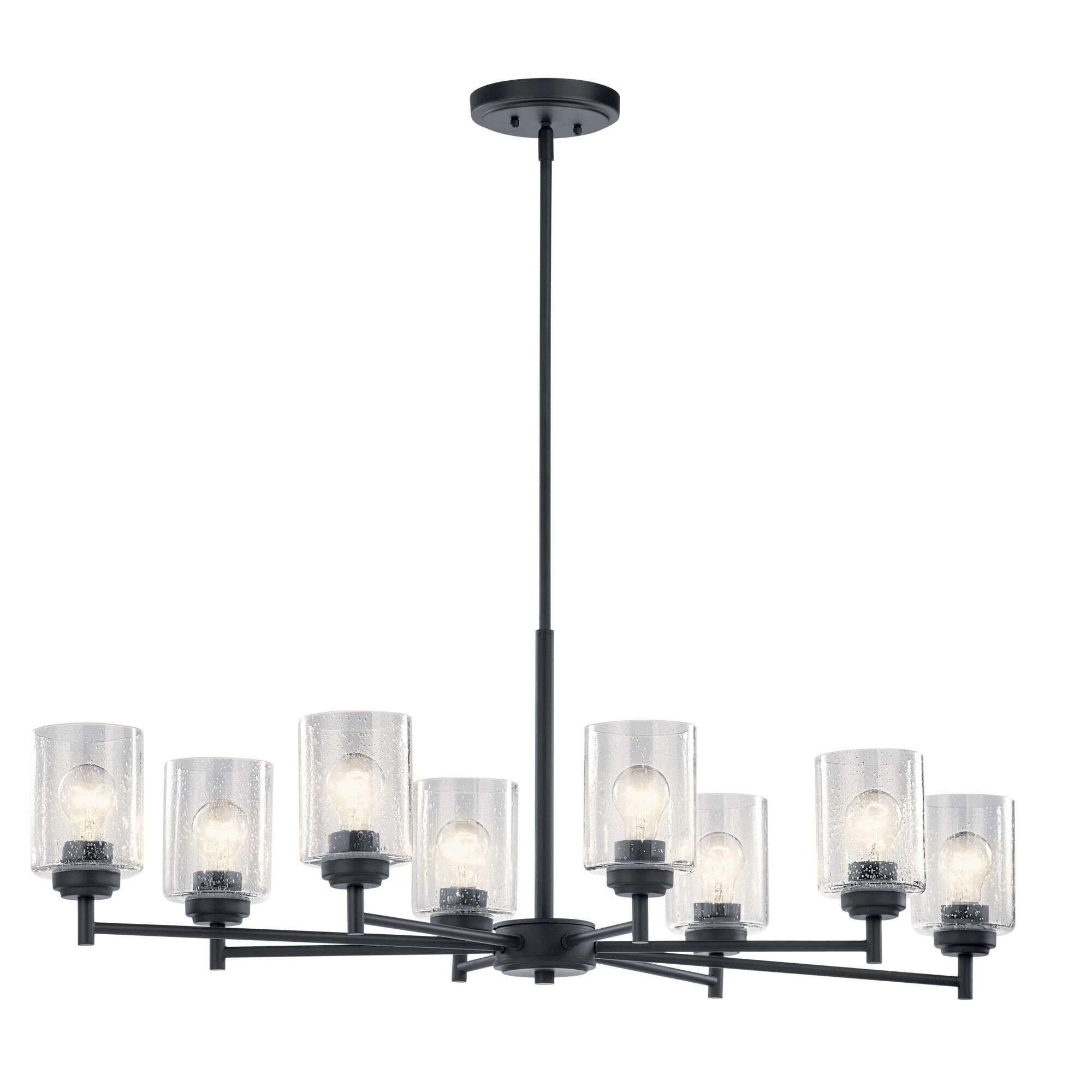 Shown in Black finish and Clear Seeded glass