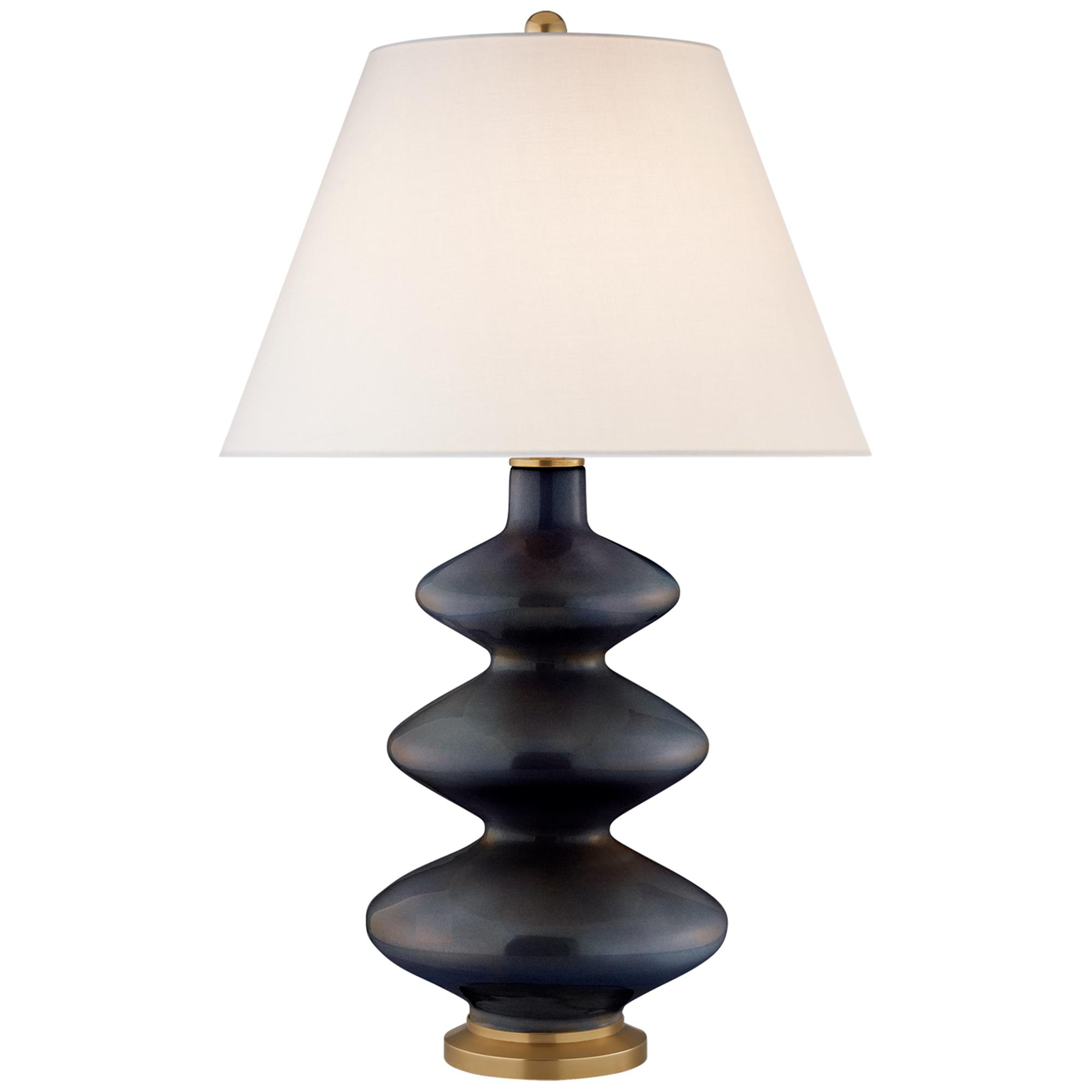 Shown in Mixed Blue Brown finish and Linen shade