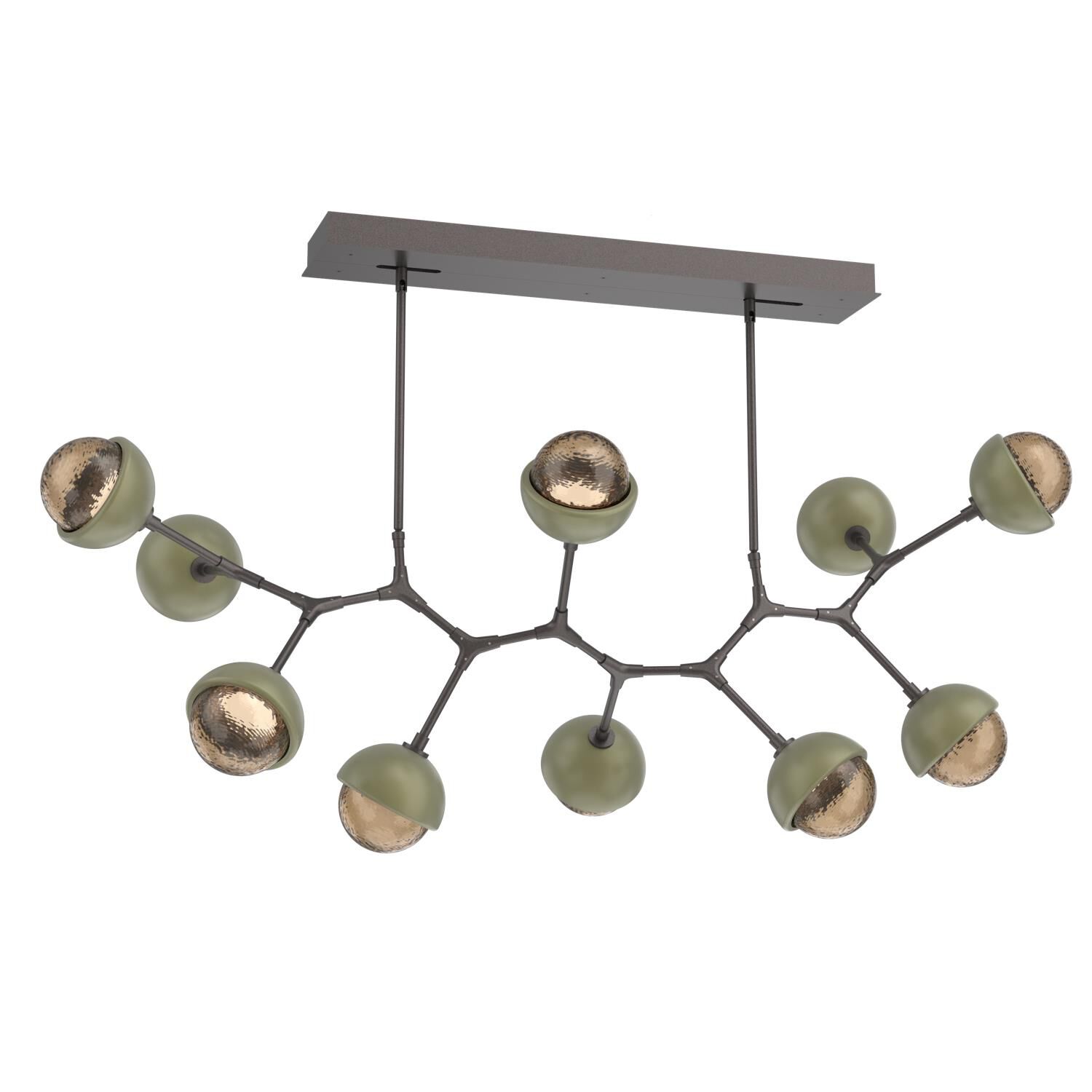 Shown in Graphite finish and Bronze glass and Sage Green accent
