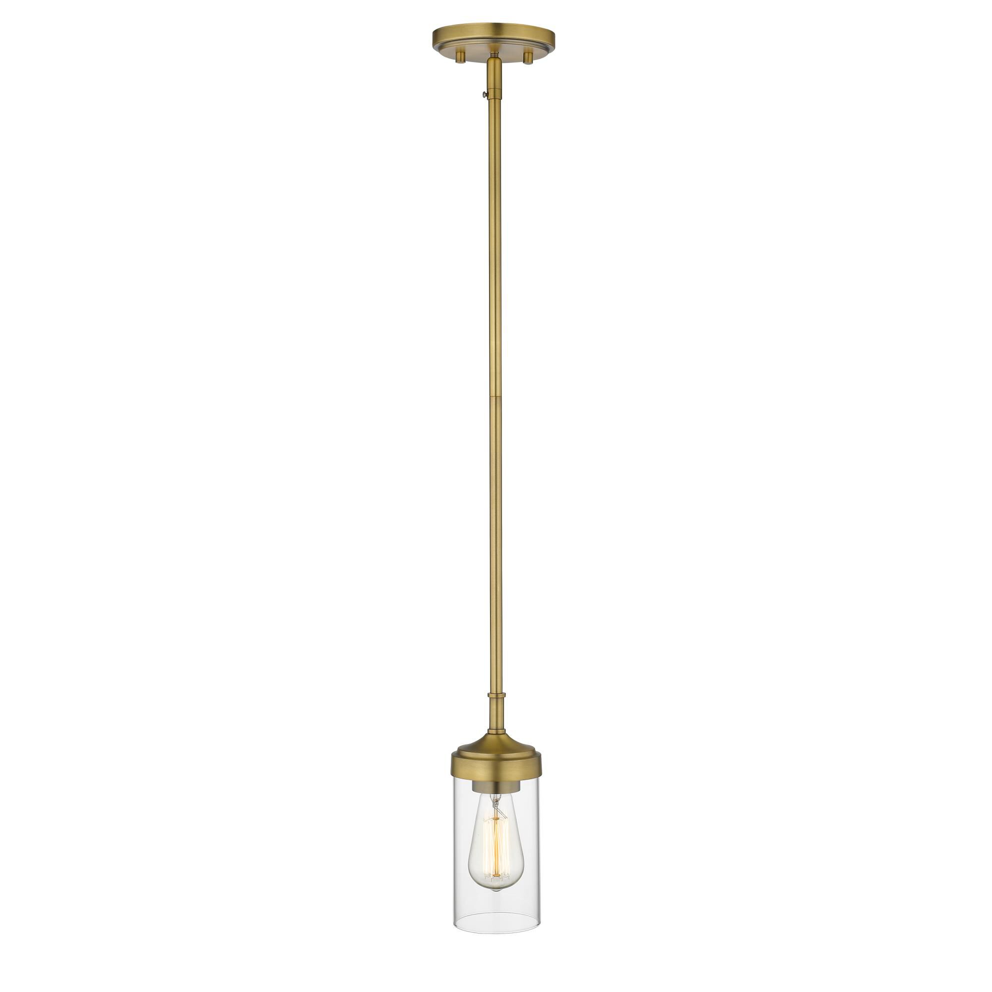 Shown in Foundry Brass finish and Glass shade
