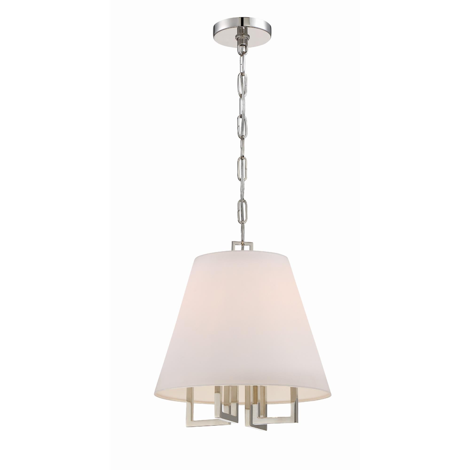 Shown in Polished Nickel finish and Silk glass and Silk shade