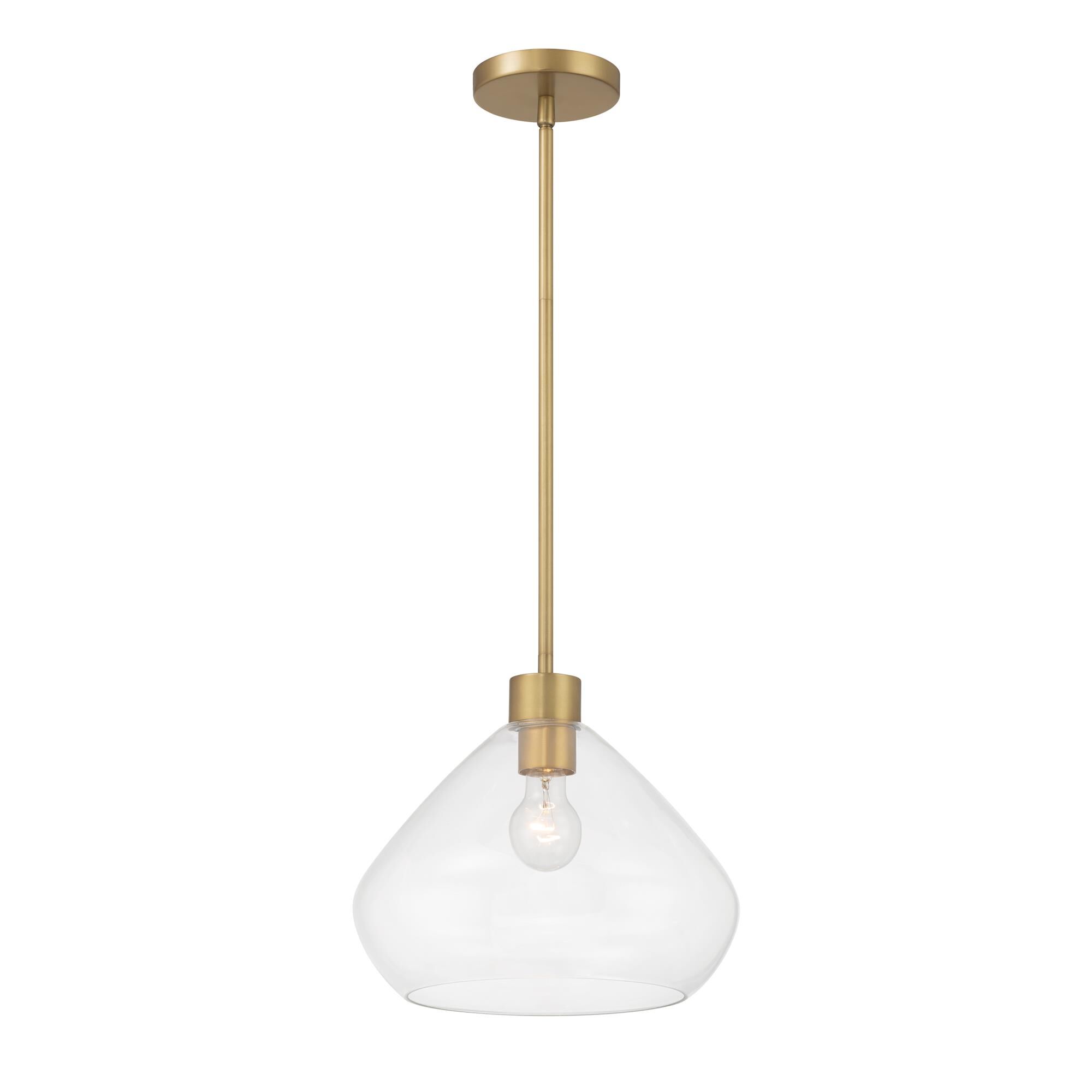 Shown in Legacy Brass finish and Clear glass