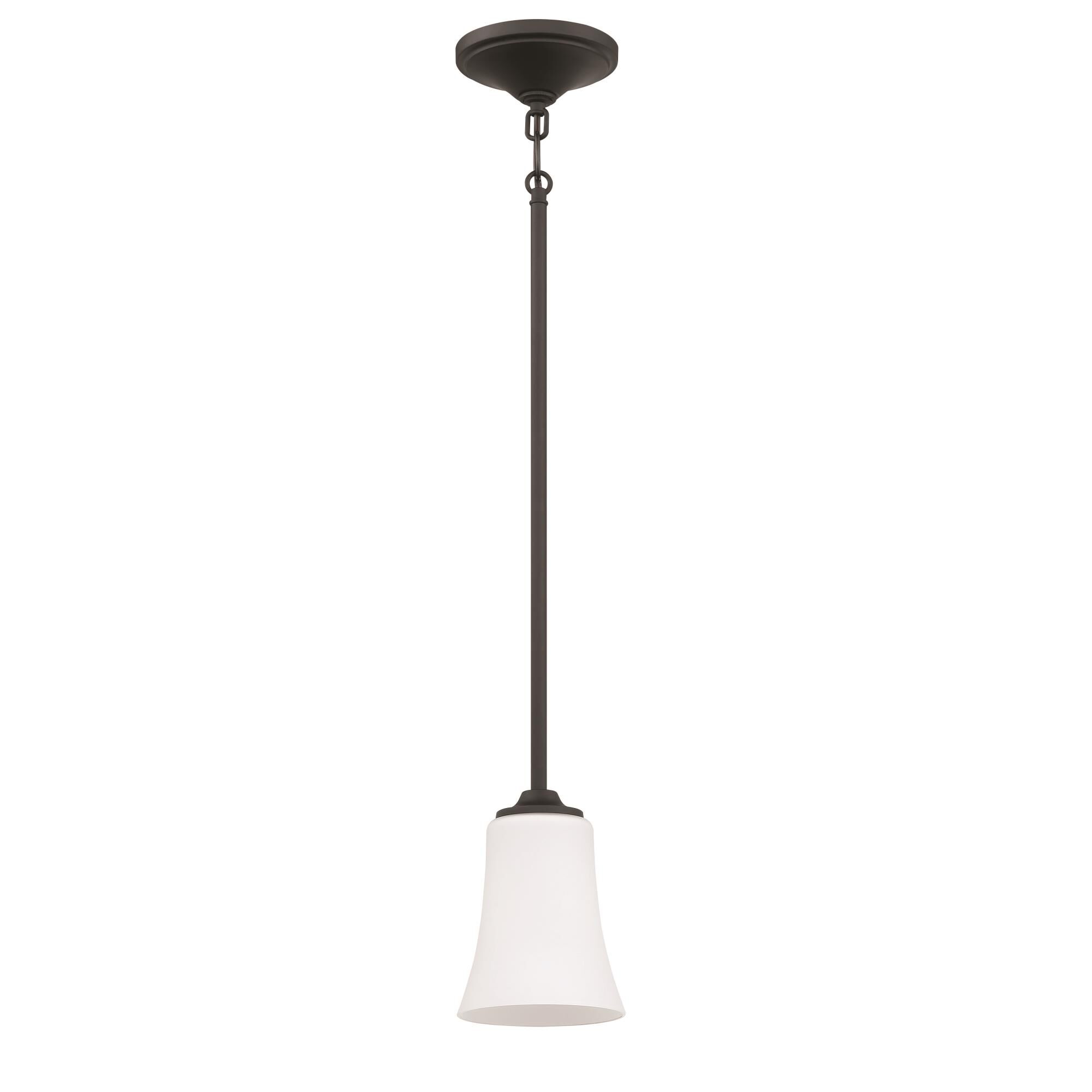 Shown in Flat Black finish and White Frosted glass and Glass shade