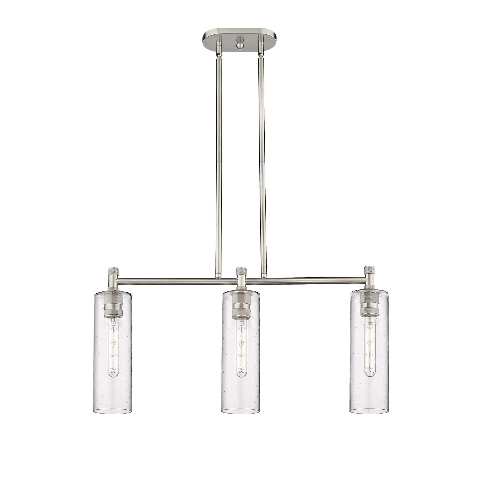 Shown in Polished Nickel finish and Seedy glass and Seedy Glass shade