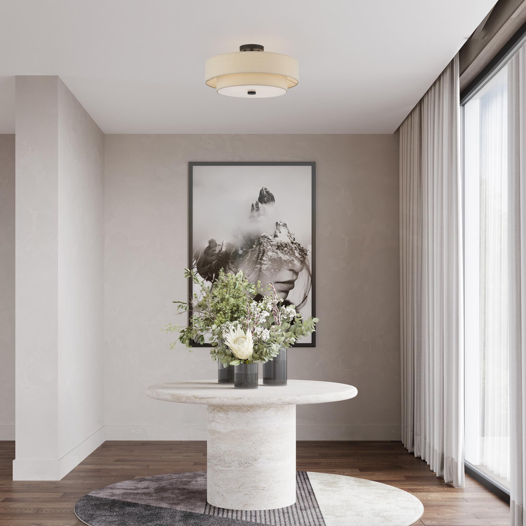 Bellingham 18 Inch Semi Flush Mount by Livex Lighting