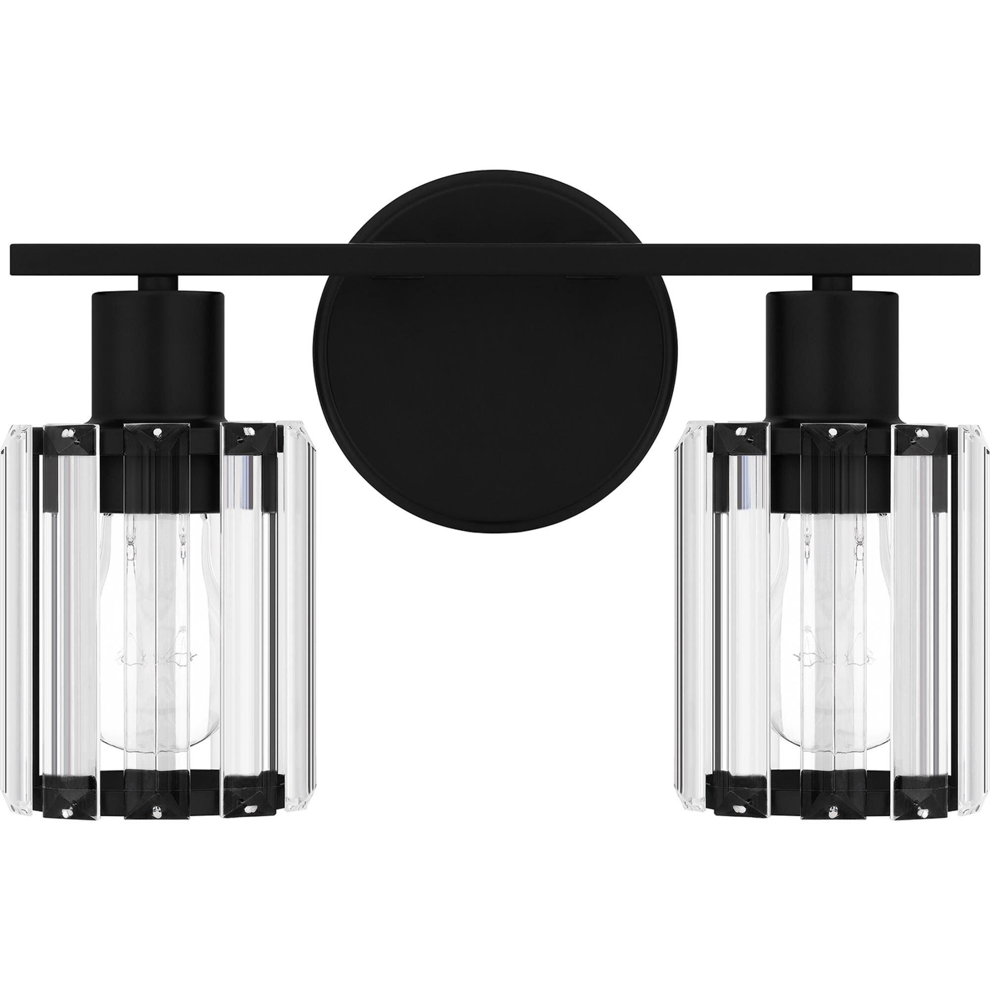 Shown in Matte Black finish and Clear Beveled Crystal glass