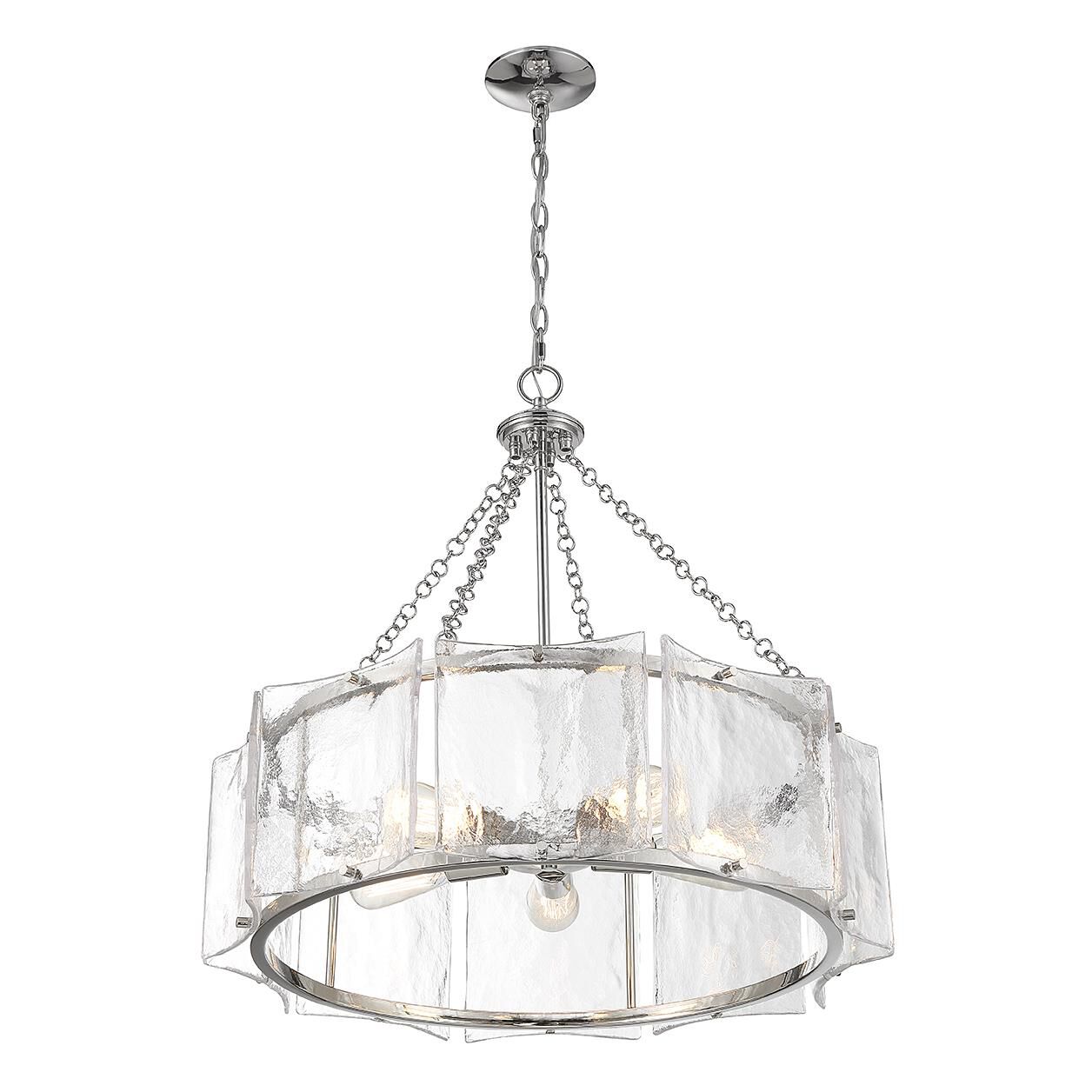 Shown in Polished Nickel finish and Clear Water Piastra glass