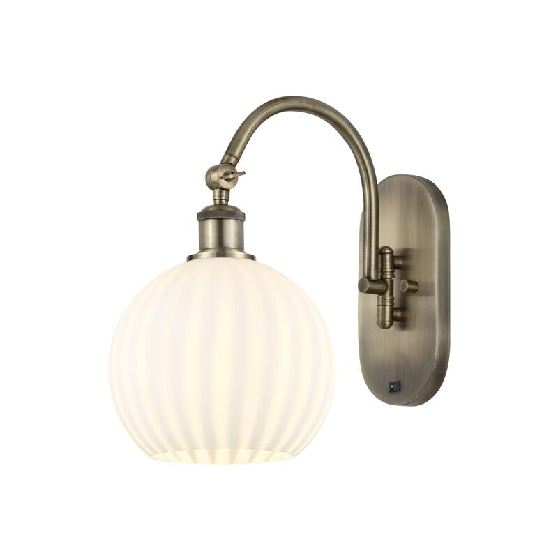 Bruno Marashlian White Venetian 8 Inch Wall Swing Lamp by Innovations Lighting