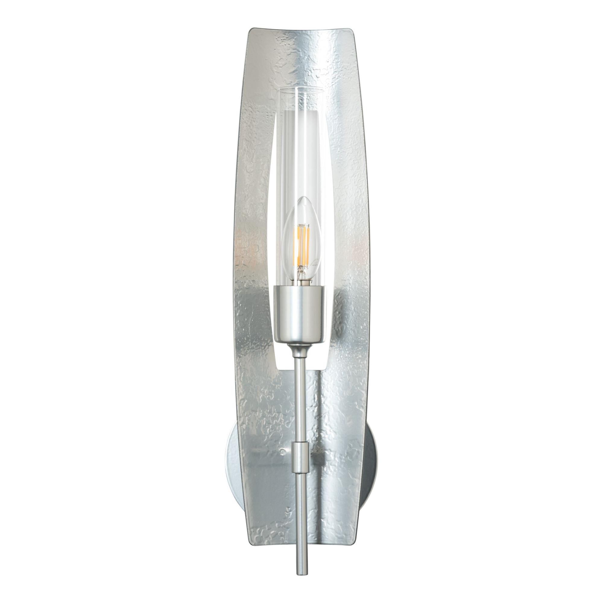 Shown in Sterling finish and Clear glass