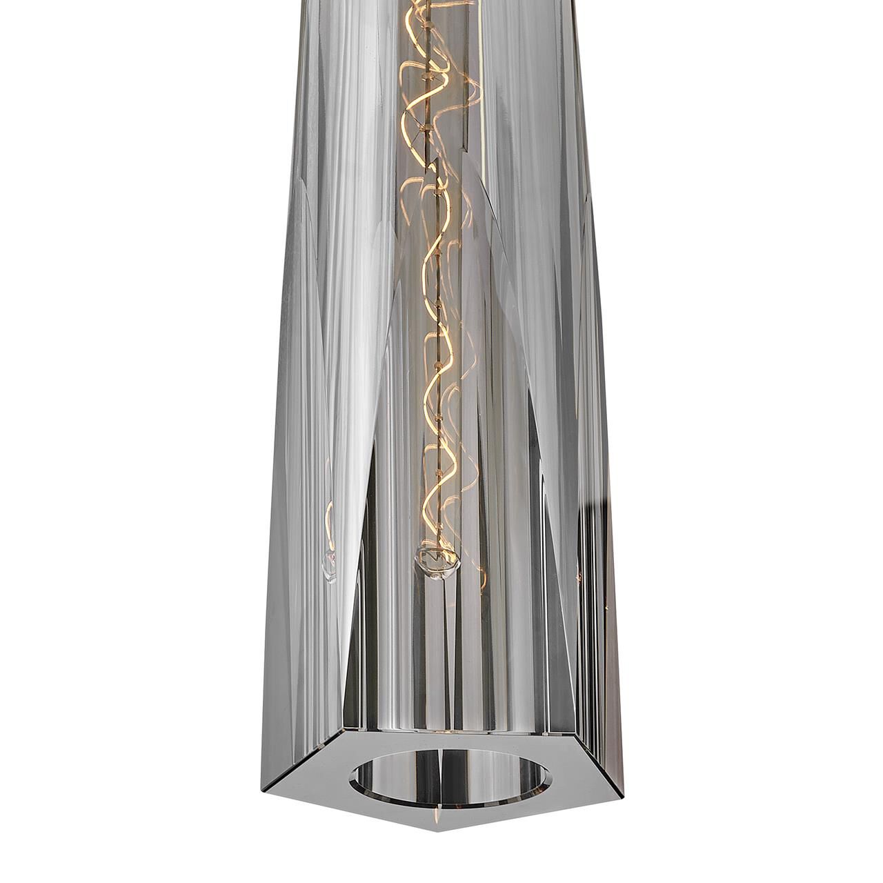 Shown in Heritage Brass finish and Smoked Crystal glass