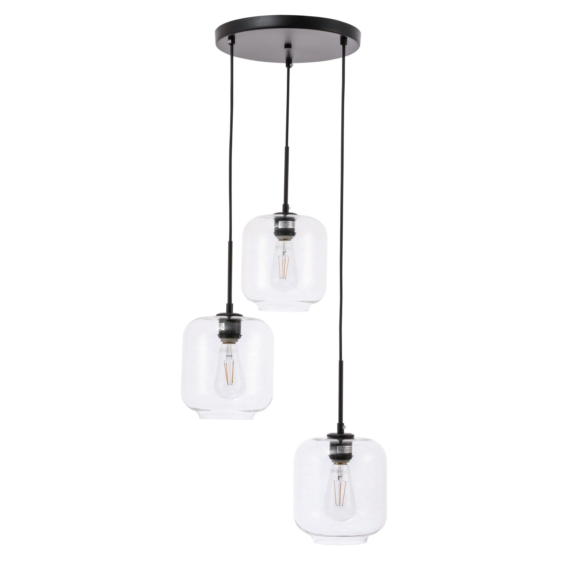 Collier 17 Inch 3 Light Multi Light Pendant by Elegant Lighting