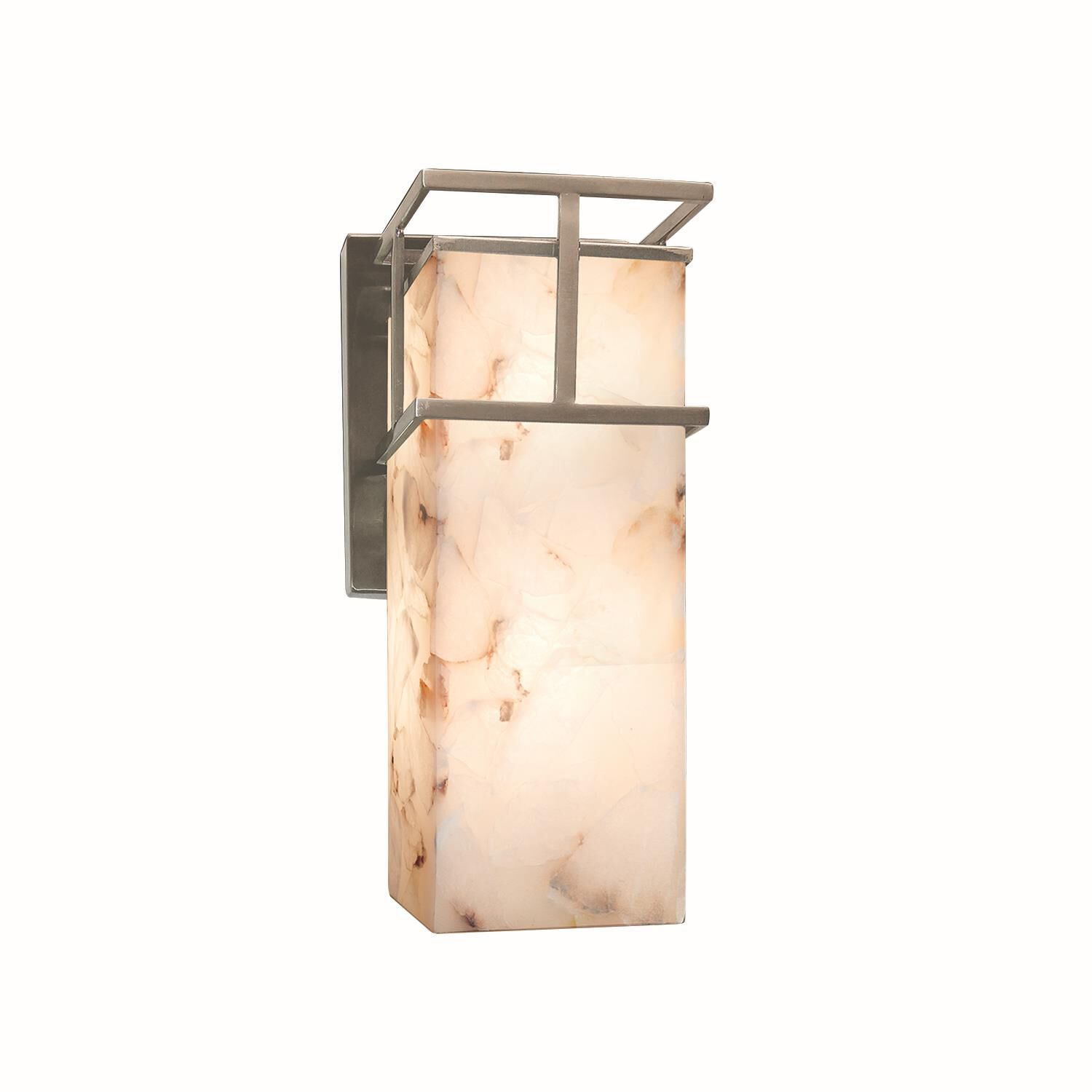 Shown in Brushed Nickel finish and Shaved Alabaster Rocks Cast Into Resin glass