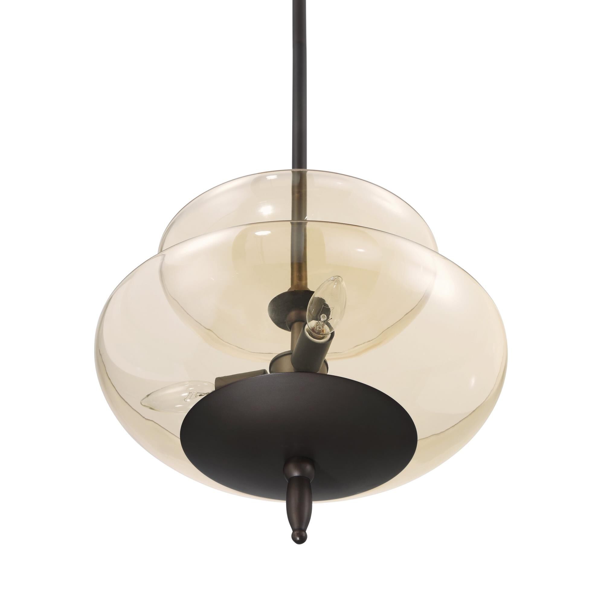 Shown in Forged Bronze finish and Smoked Amber glass