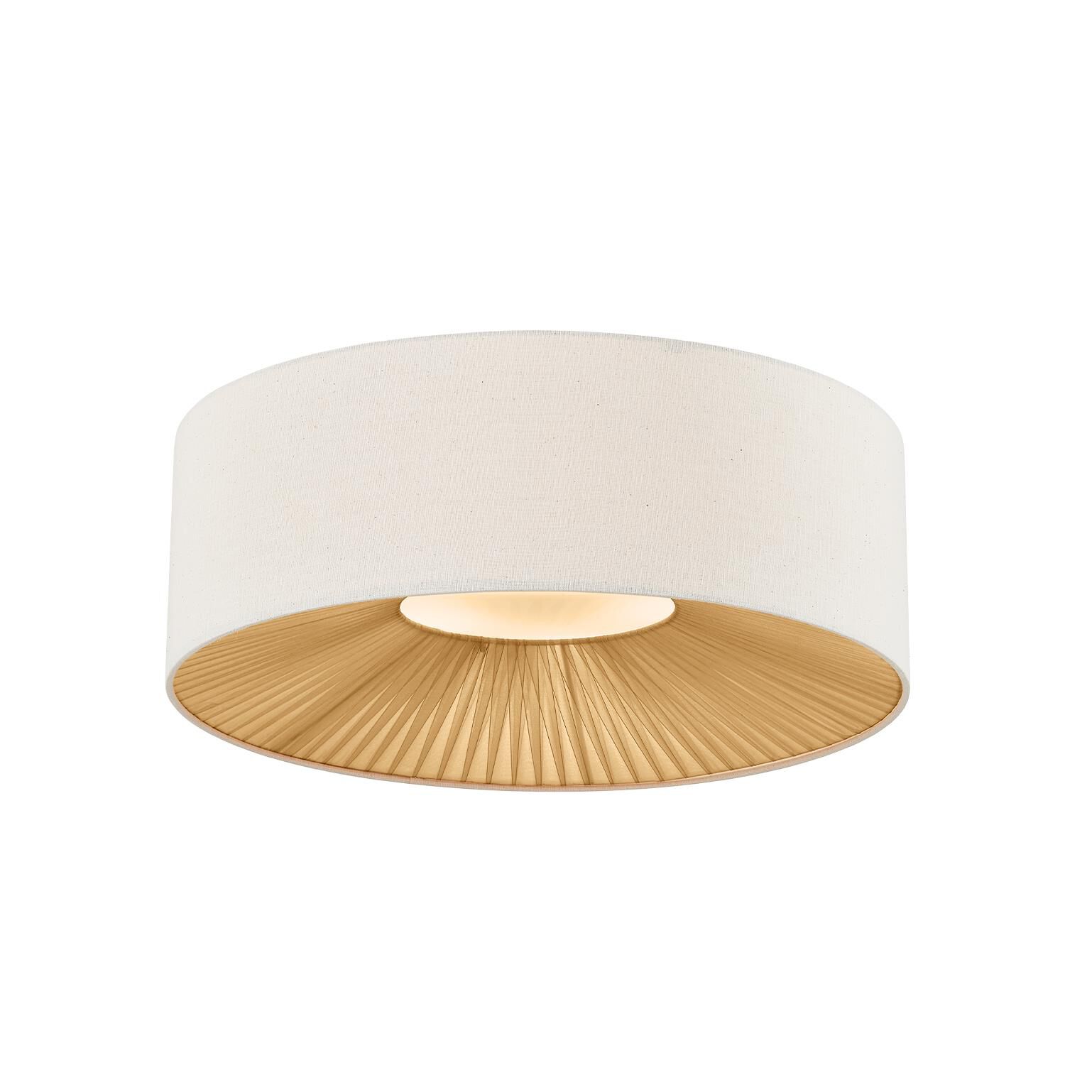 Shown in Matte Black finish and Cream Woven Fabric shade