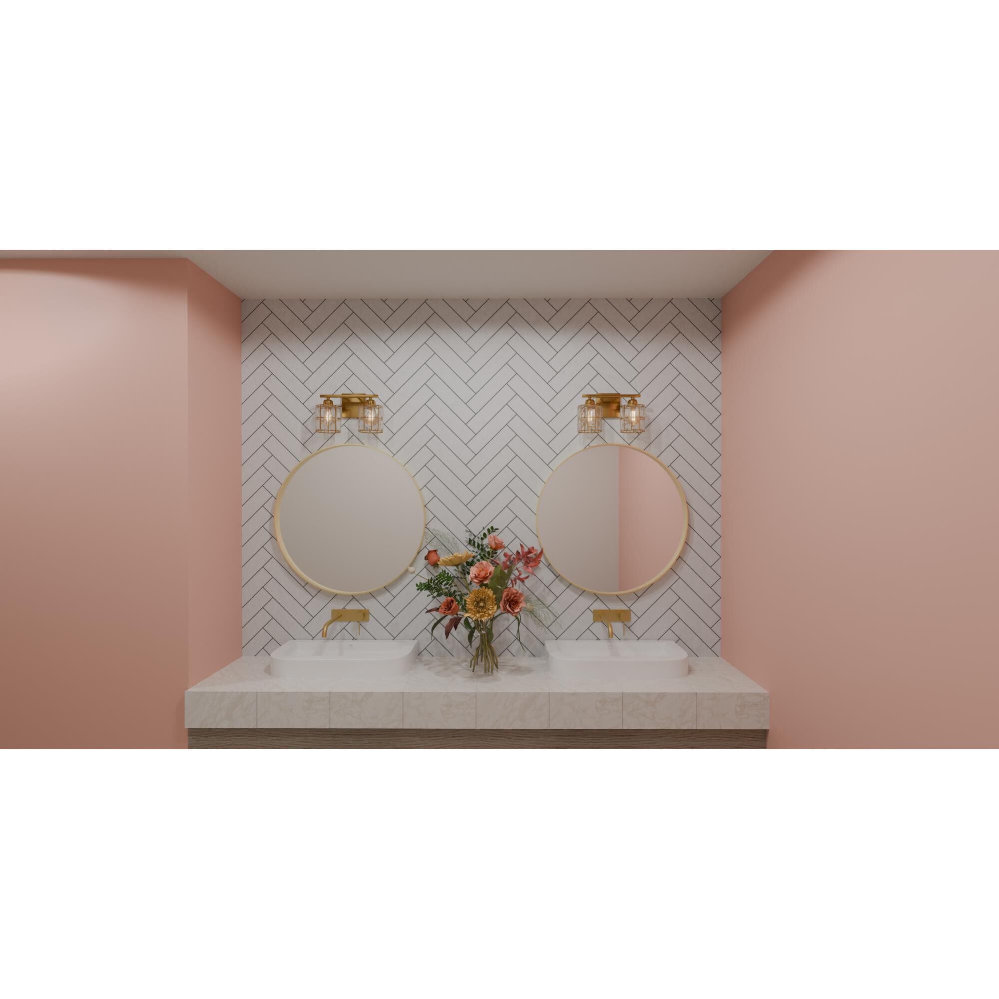 Shown in Aged Brass finish and Clear Crystal glass