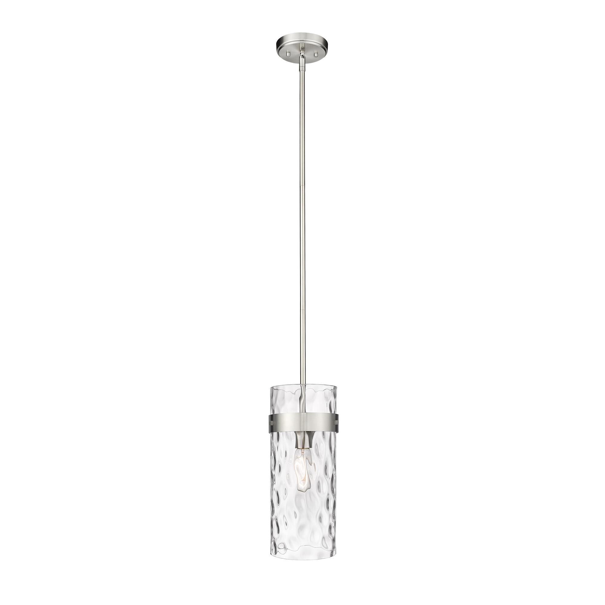 Shown in Brushed Nickel finish and Glass shade