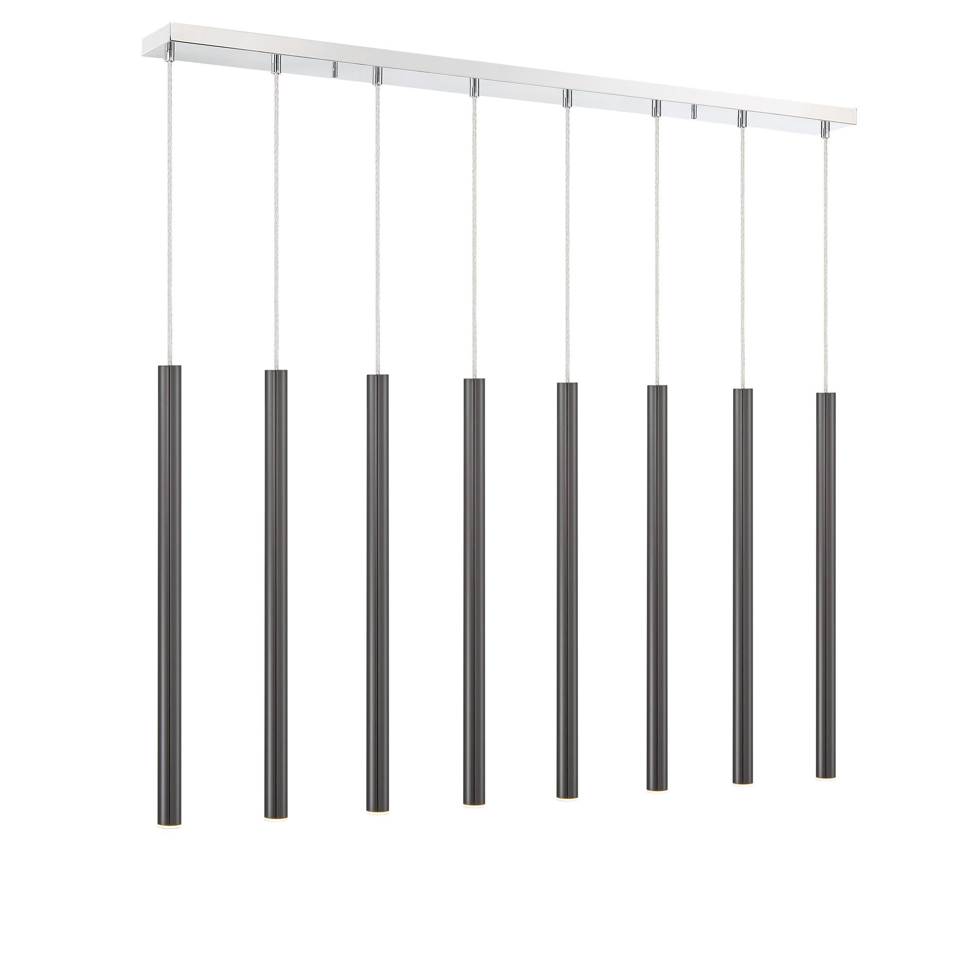 Shown in Chrome finish and Steel glass and Steel shade