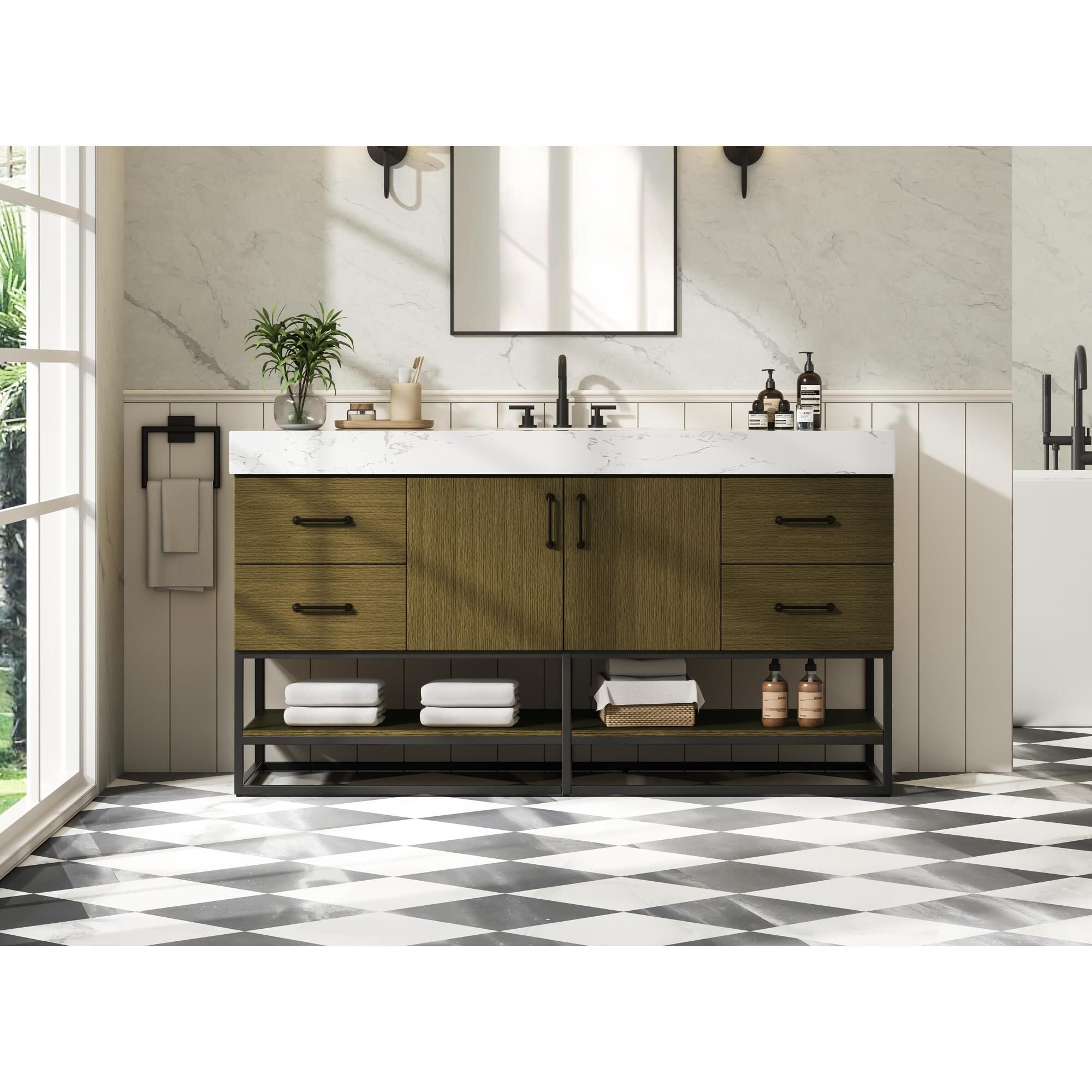 Caroline 60 Inch Bath Vanity by Elegant Dcor