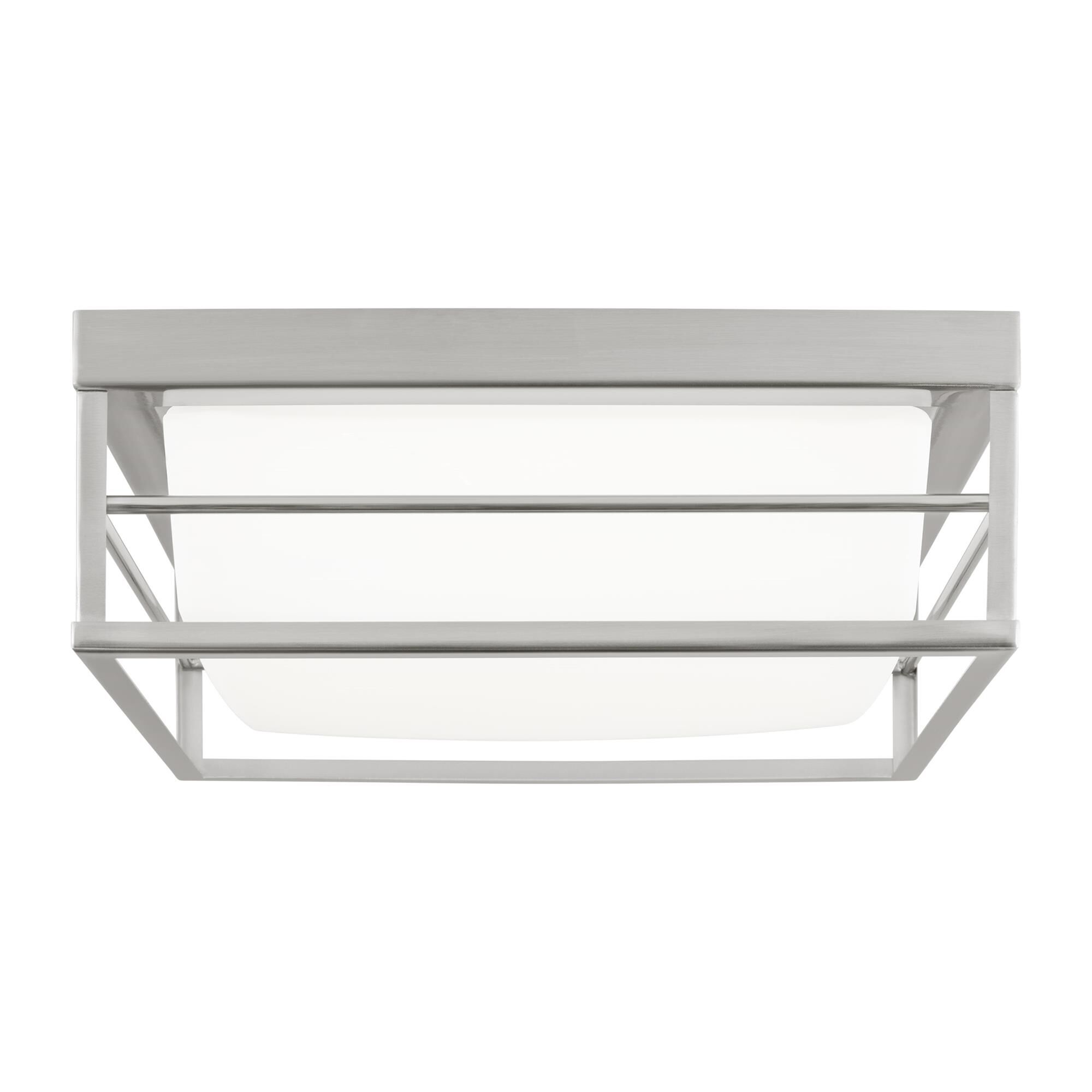 Shown in Brushed Nickel Silver finish and Etched White Opal glass and Etched White Opal Glass shade
