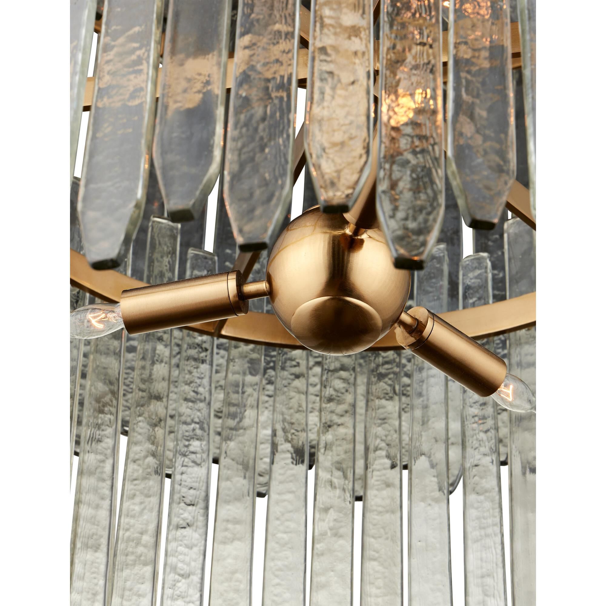 Shown in Clear, Antique Brass finish