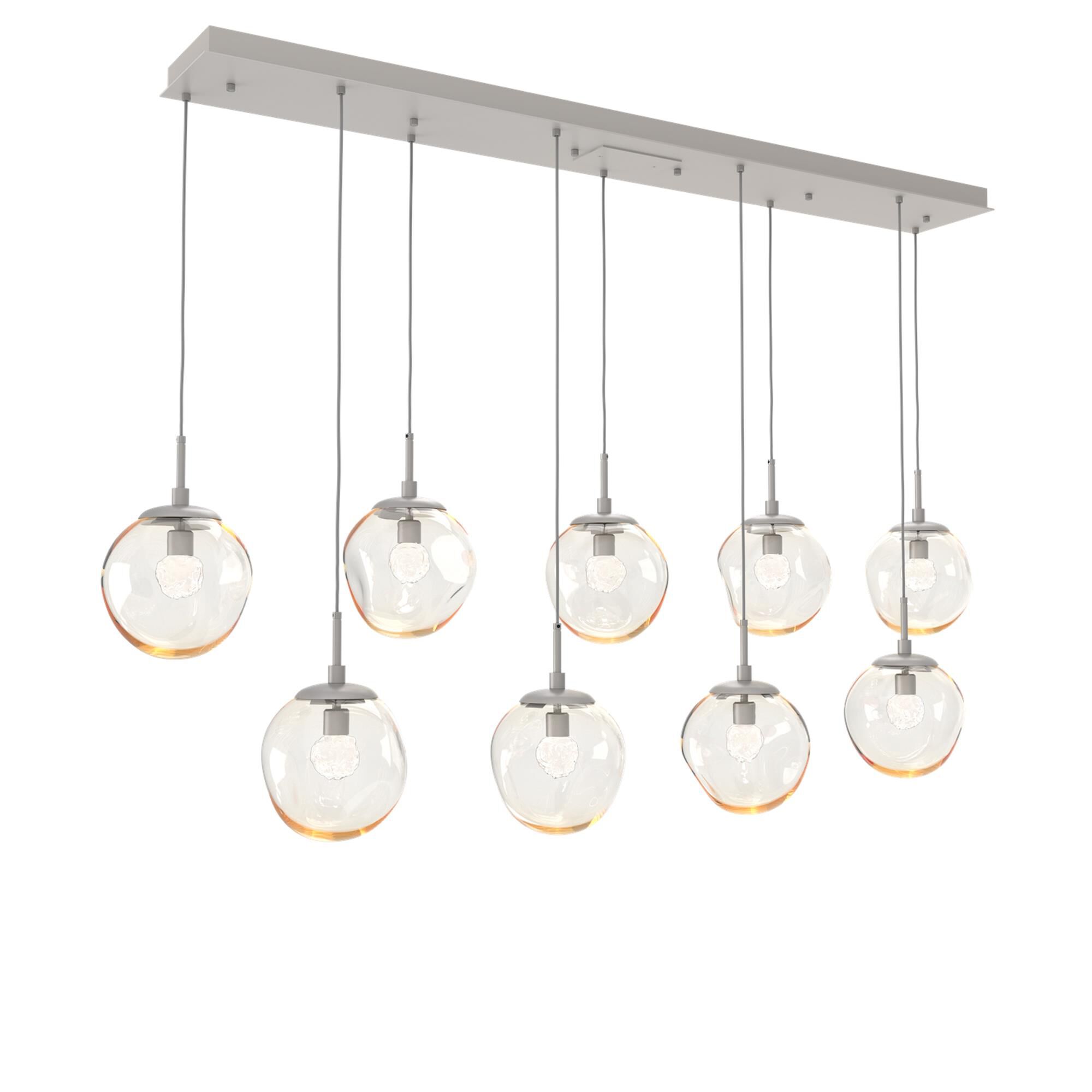 Shown in Metallic Beige Silver finish and Floret Inner Amber Outer glass