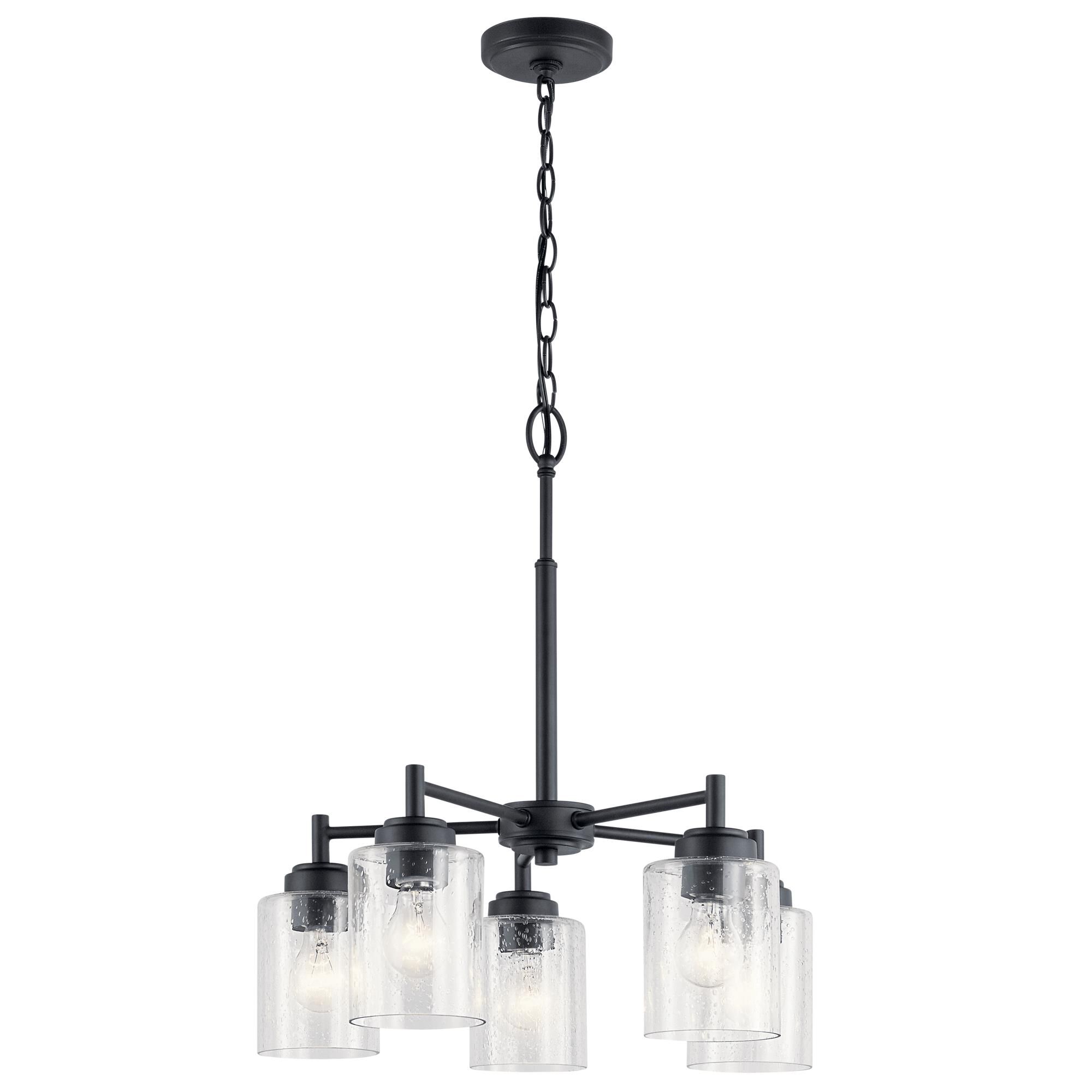 Shown in Black finish and Clear Seeded glass